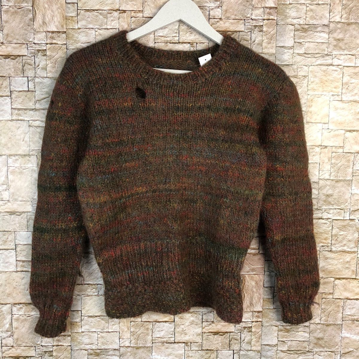 Homespun Knitwear × Japanese Brand × Vintage Japan mohair shaggy vintage Brown Knitwear #A1068 Size XS / US 0-2 / IT 36-38 - 3 Thumbnail