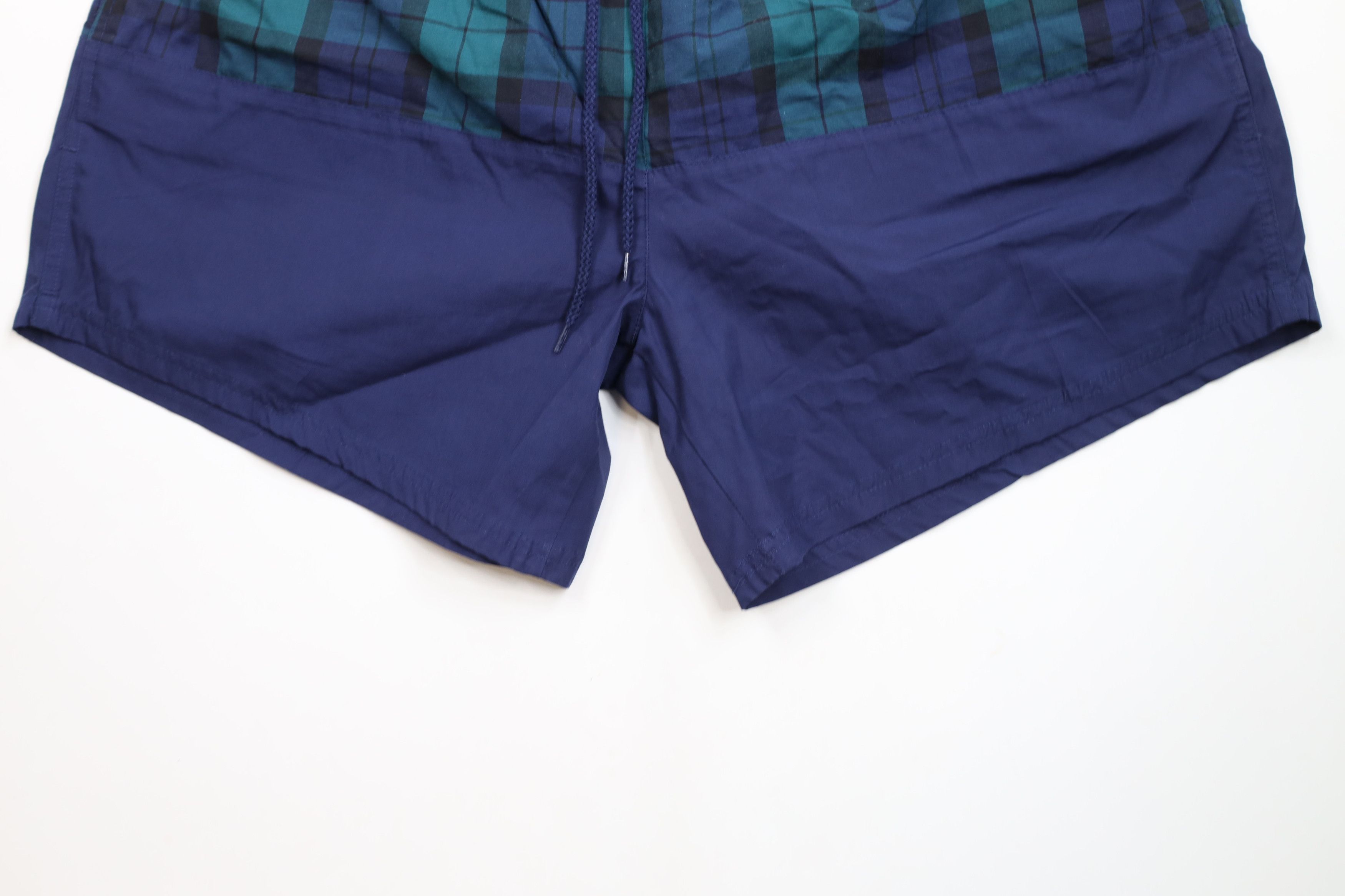 Vintage Vintage 90s Streetwear Block Plaid Lined Shorts Swim Trunks Size US 36 / EU 52 - 4 Thumbnail