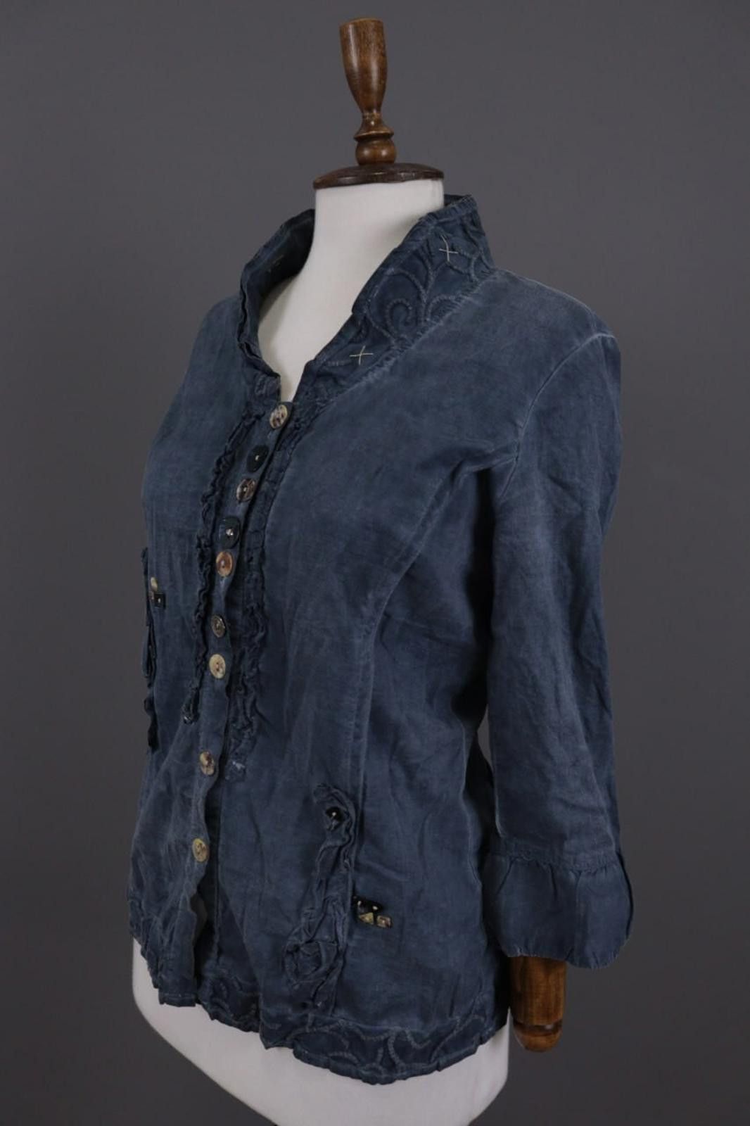 Bottega Veneta Bottegi Blue Designed Lagenlook Blouse Jacket Size S Size S / US 4 / IT 40 - 6 Thumbnail