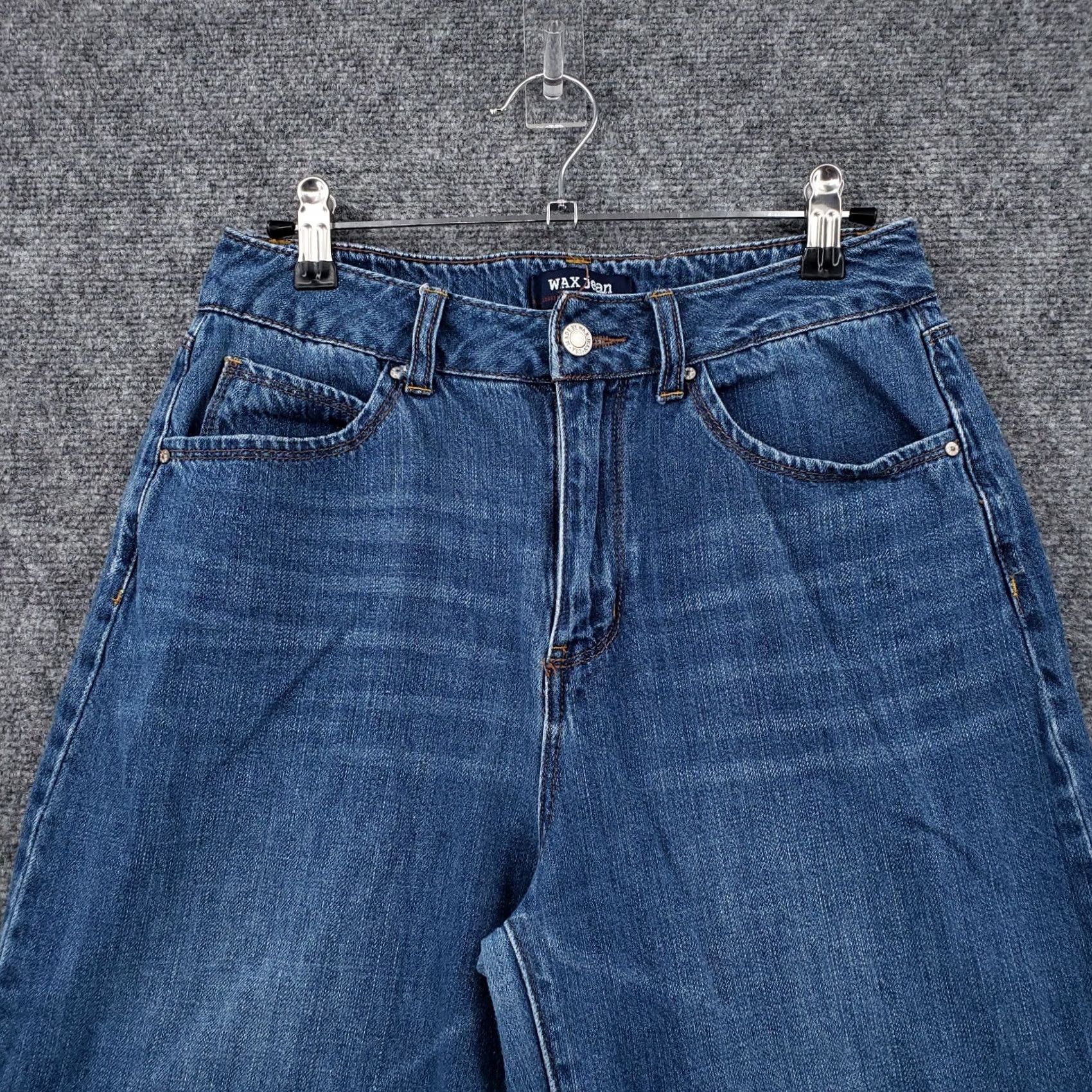Vintage WAX JEAN Womens Jeans High Rise Cropped Straight Leg Medium Blue Denim Juniors 5/27 Size 27" / US 4 / IT 40 - 2 Thumbnail