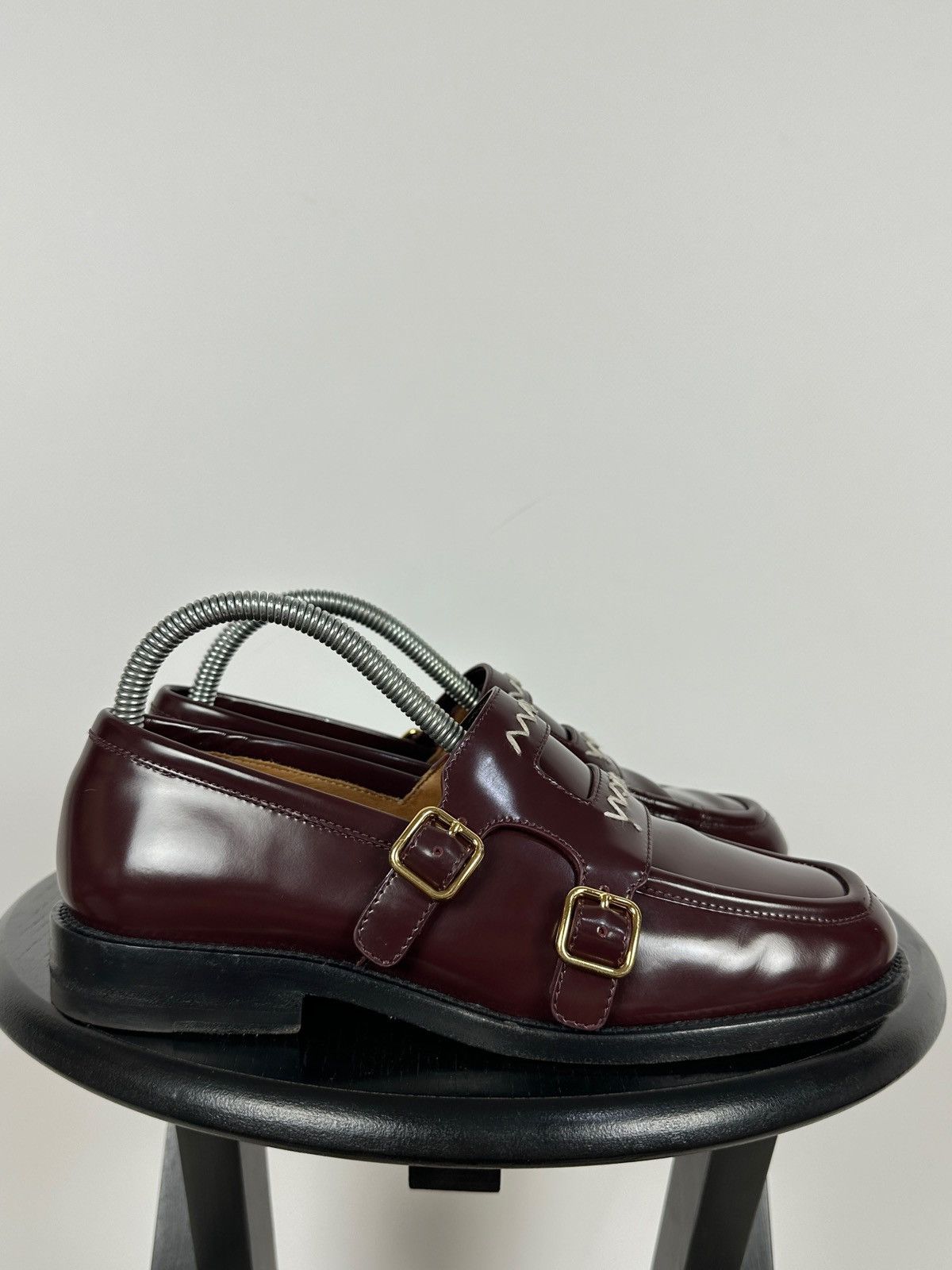 Marni Marni Bambi 3.0 Burgundy Leather Double Monk Strap Loafers Size US 8 / IT 38 - 4 Thumbnail