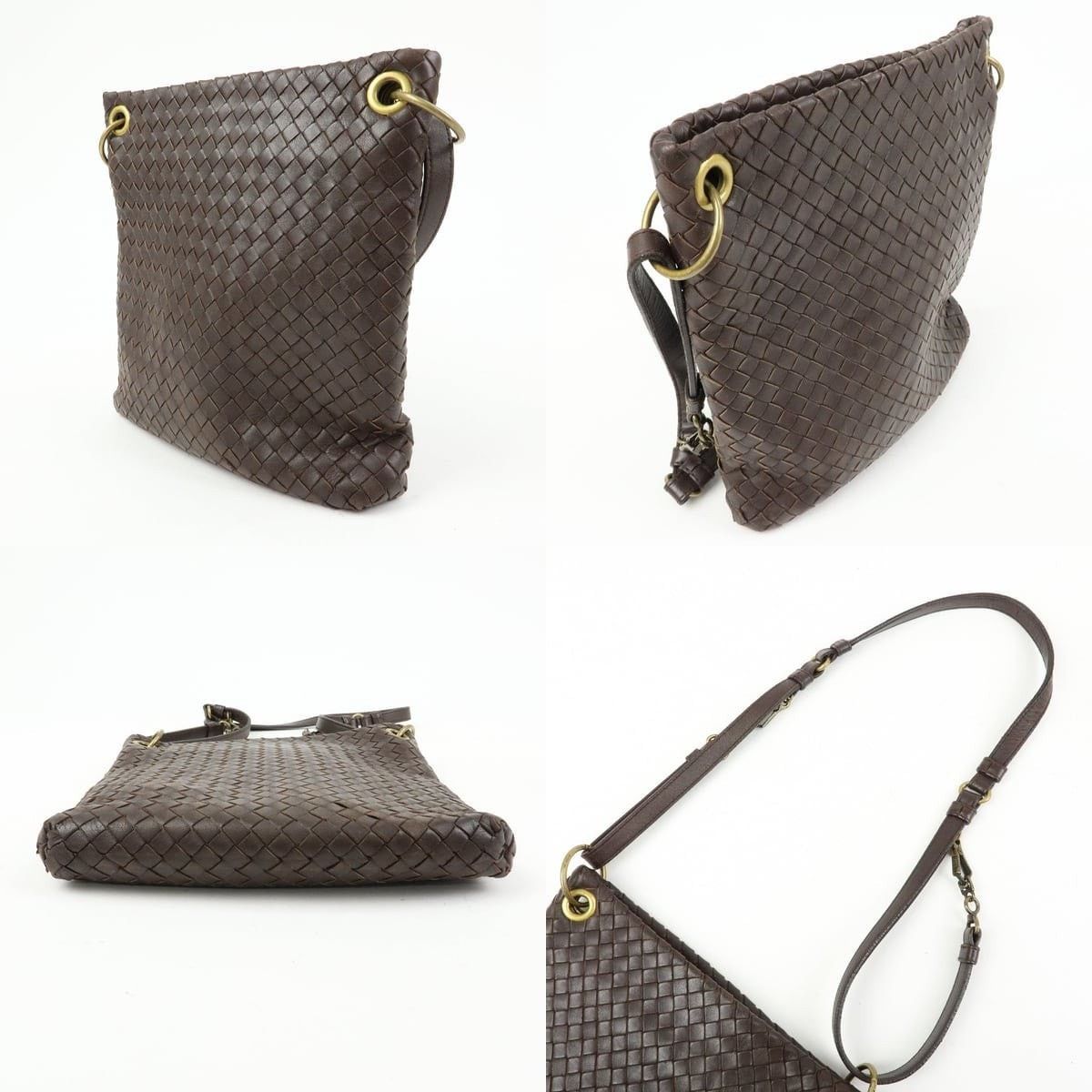 Bottega Veneta Bottega Veneta Intrecciato Lambskin Shoulder Bag Brown Size ONE SIZE - 3 Thumbnail