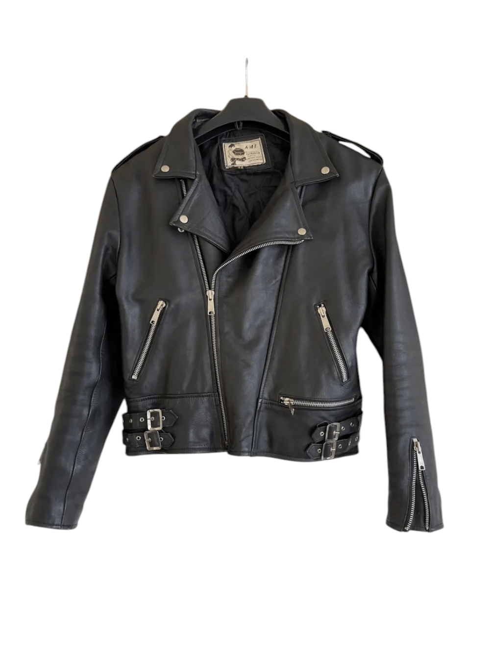 AMI Vintage genuine leather biker motorcycle jacket Ami London Size US L / EU 52-54 / 3 - 3 Thumbnail