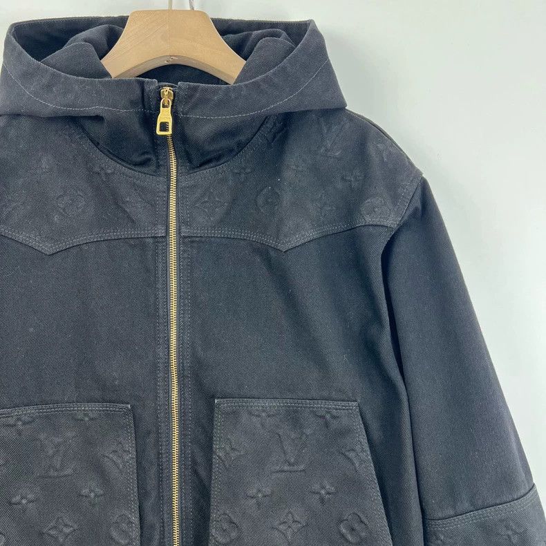 Louis Vuitton Black Lumberjack Embossed Denim Jacket