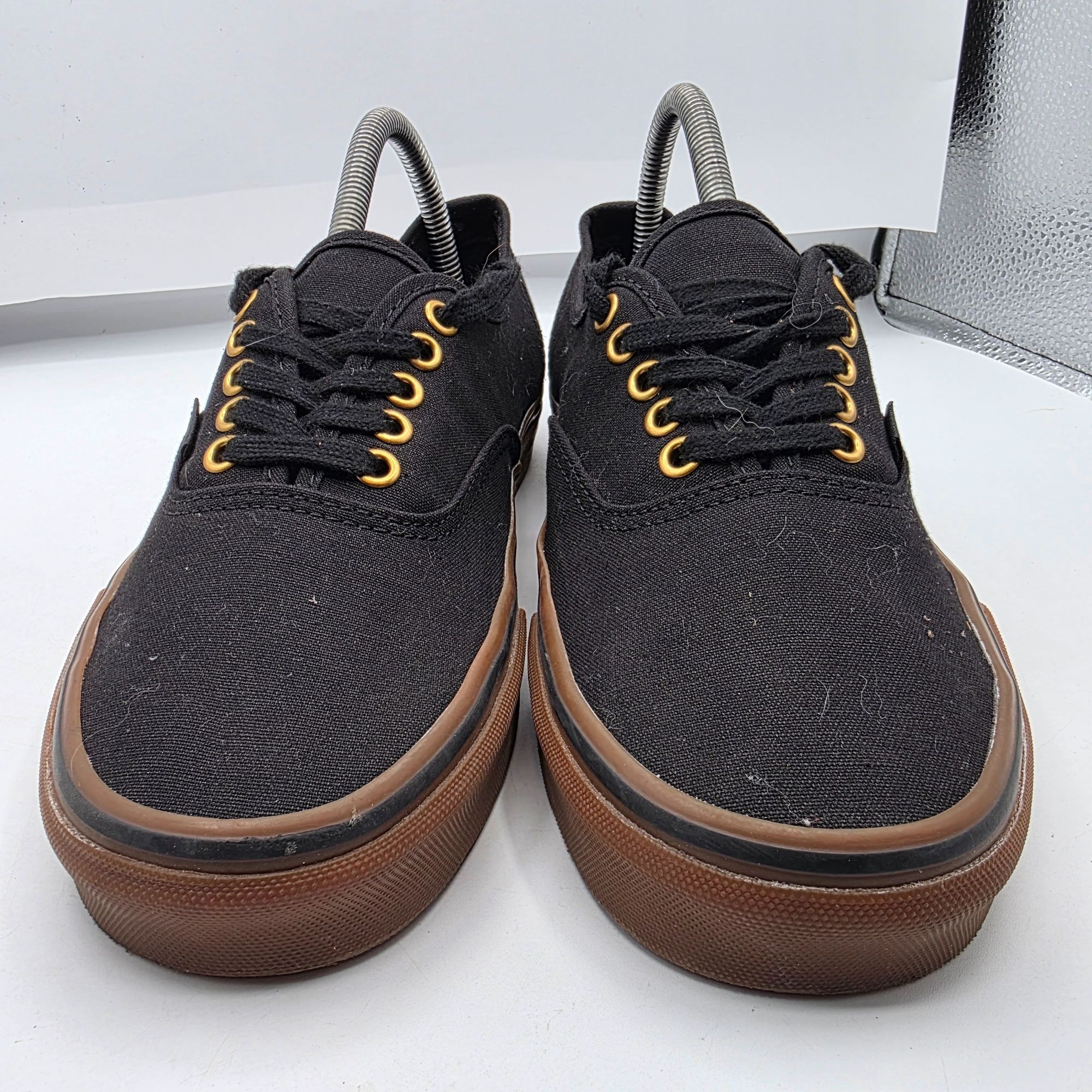 Vans Vans Authentic Black Gum Sole Womens Size 9.5 Black Gold Sho Size US 9.5 / IT 39.5 - 2 Thumbnail