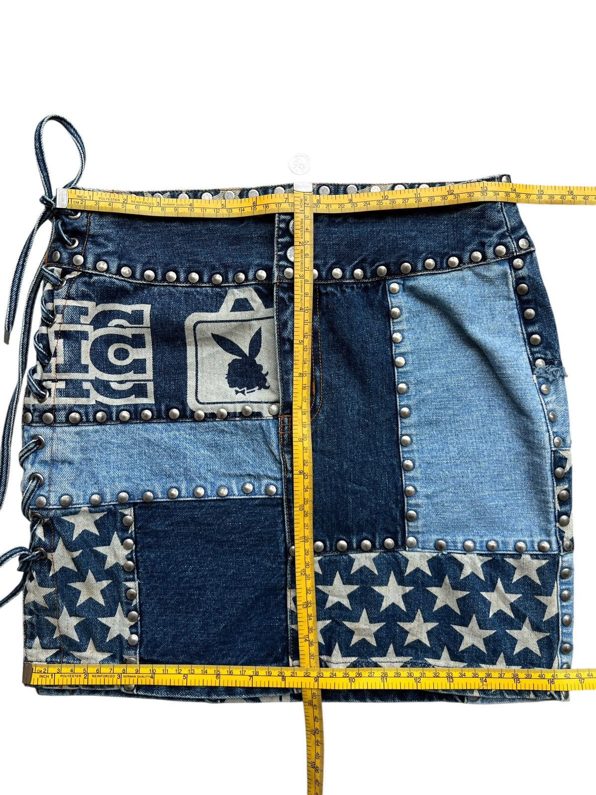 Hysteric Glamour Vintage 90s Hysteric Glamour Studded Denim Mini Skirt Size 28" / US 6 / IT 42 - 7 Thumbnail