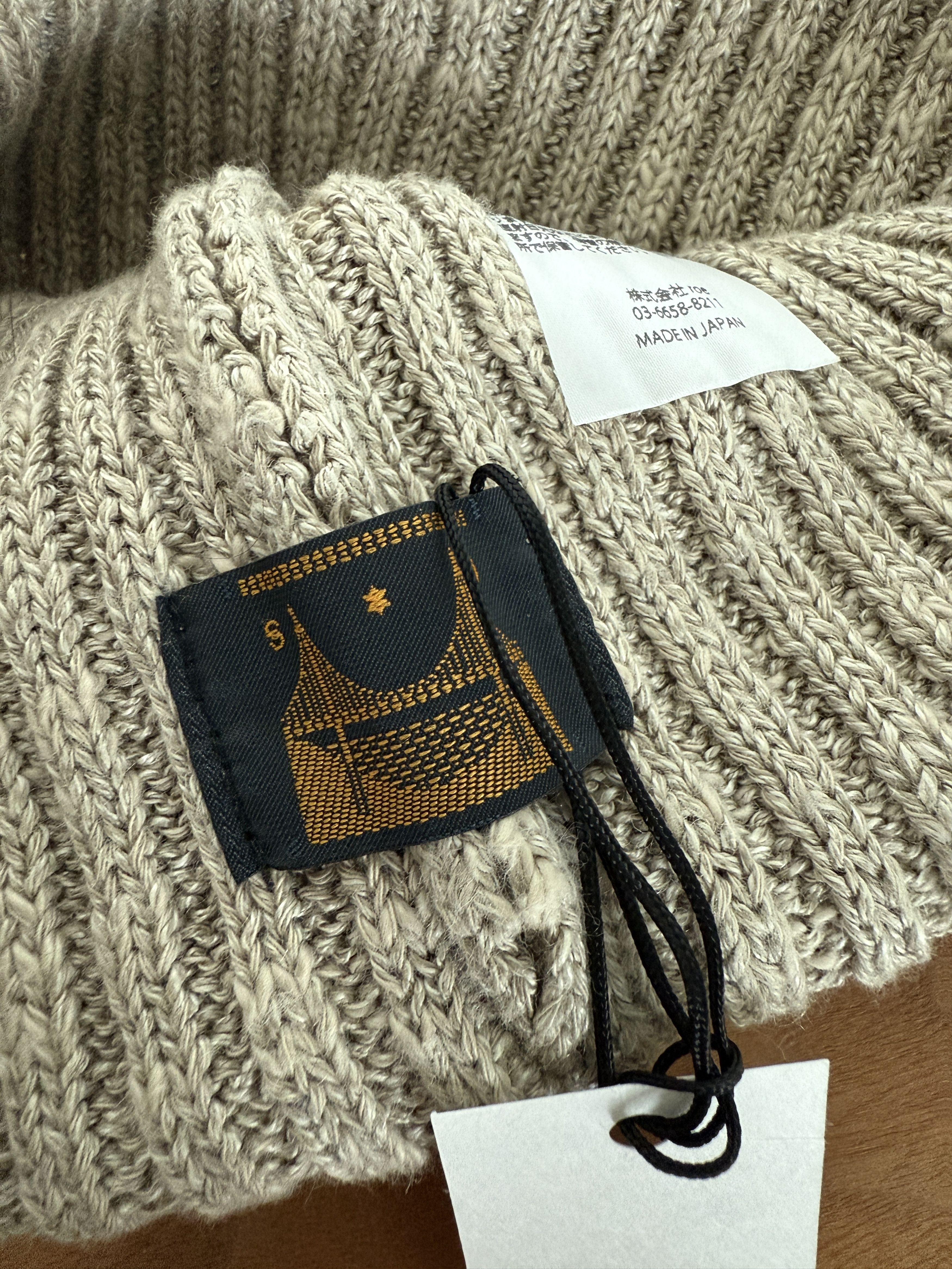 Japanese Brand Sublimeroe Made in Japan Ribbed Men’s Beige Beanie Hat Size ONE SIZE - 4 Thumbnail