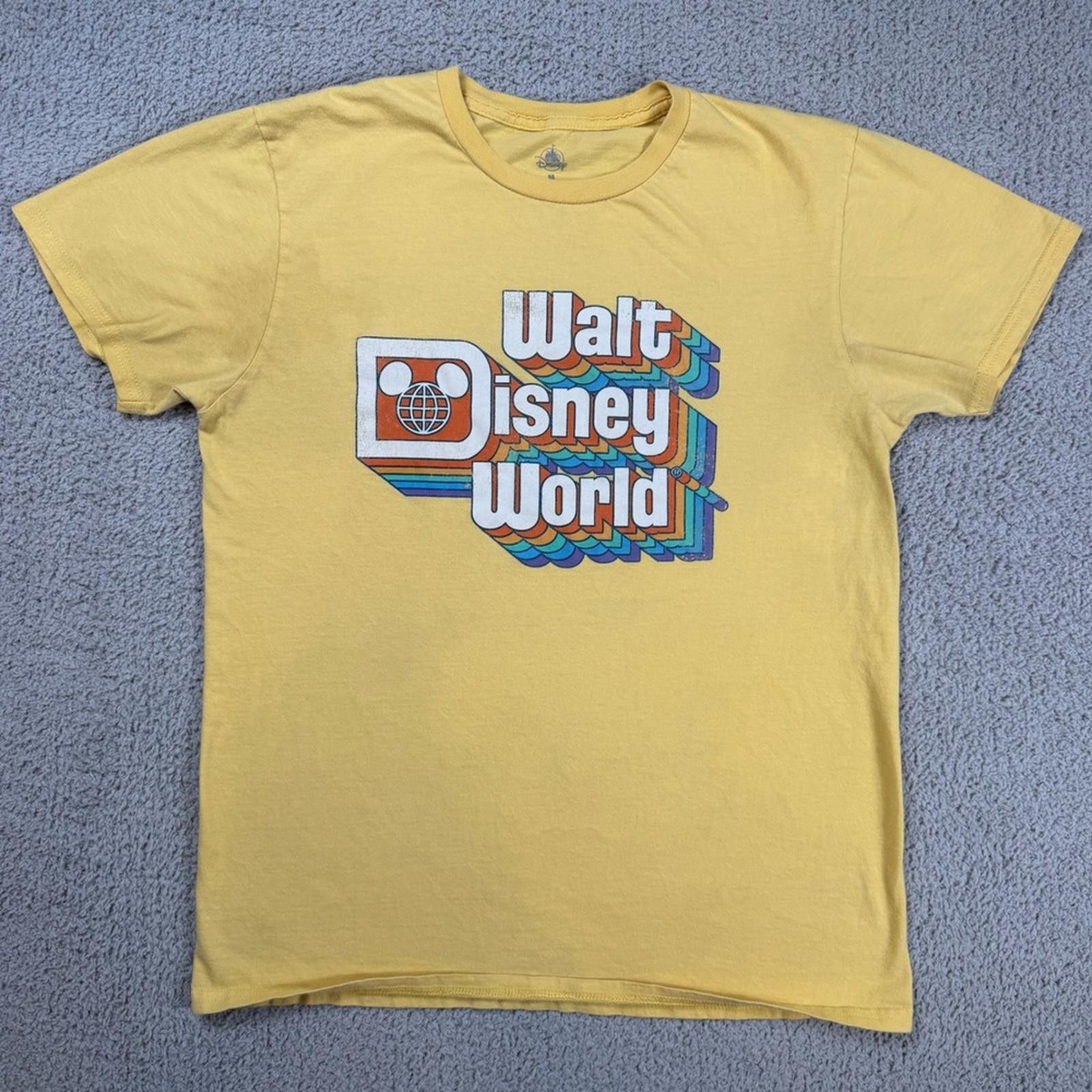 Disney Walt Disney World Retro Logo T Shirt Adult M Yellow Rainbow Size US M / EU 48-50 / 2 - 1 Thumbnail