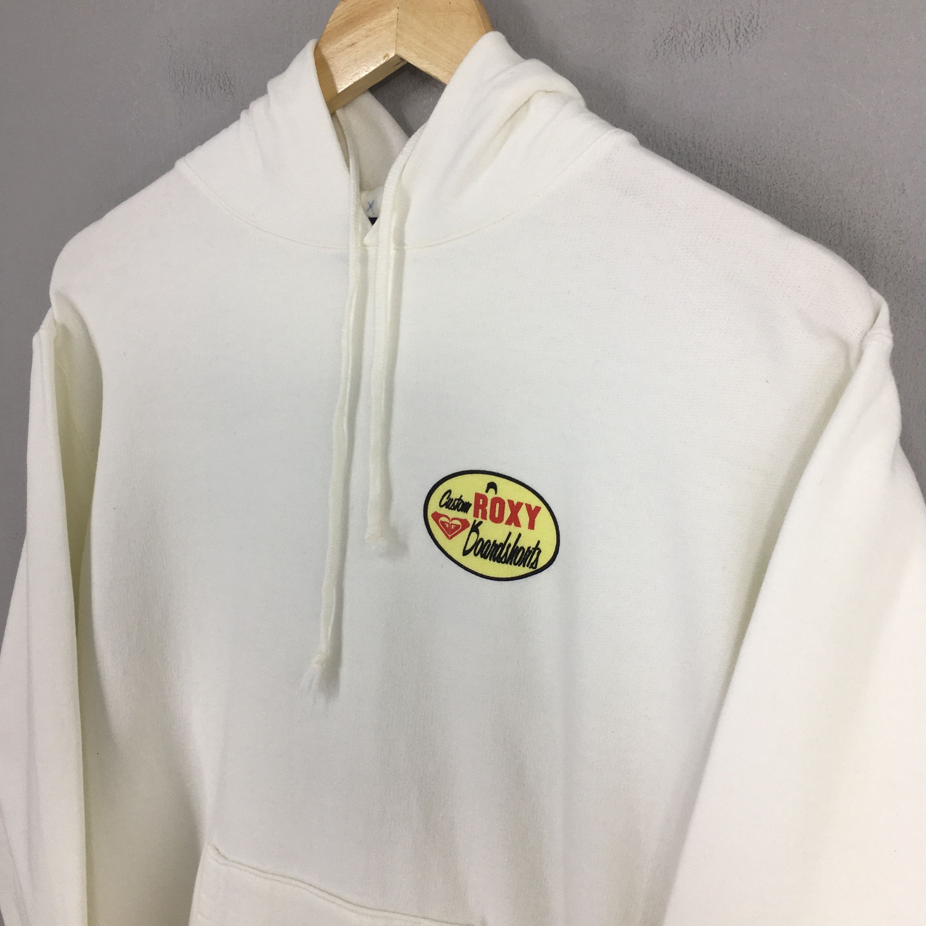 Vintage Vintage Roxy Surf White Hoodie Sweatshirt Large Size L / US 10 / IT 46 - 3 Thumbnail
