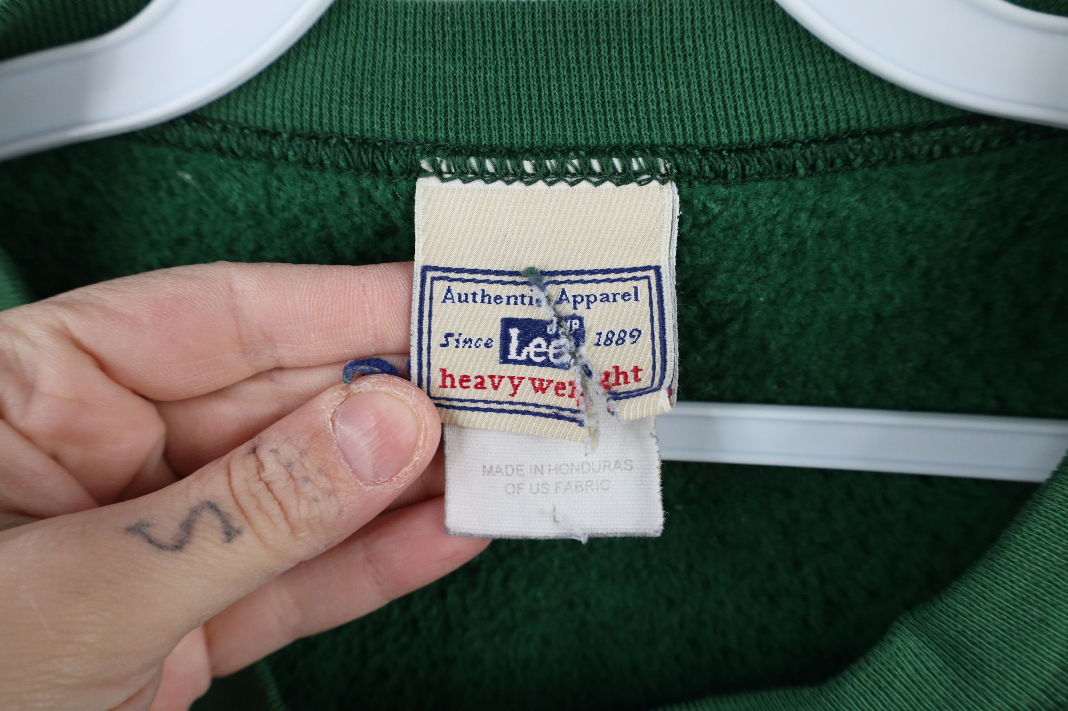 Vintage Vintage 90s Streetwear Blank Heavyweight Sweatshirt Green Size US L / EU 52-54 / 3 - 9 Thumbnail