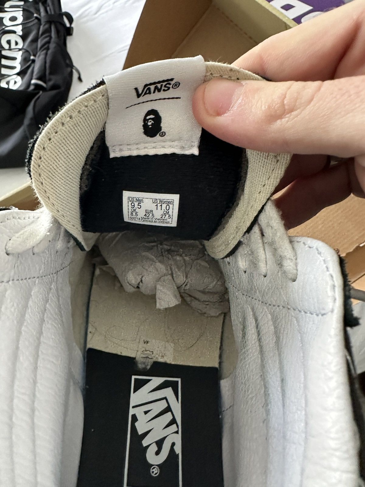 Bape × Vans BAPE VANS SK-8 HI BLACK SIZE 9.5 Size US 9.5 / EU 42-43 - 10 Thumbnail