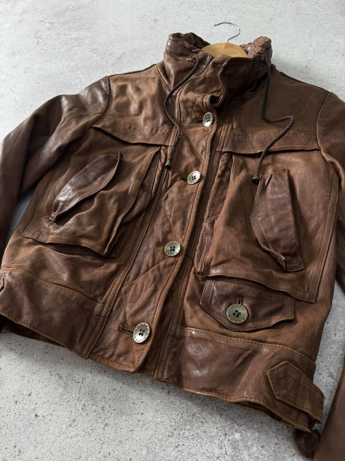 Yohji Yamamoto Vintage 90s Cropped Soft Real Leather Jacket Size US S / EU 44-46 / 1 - 6 Thumbnail