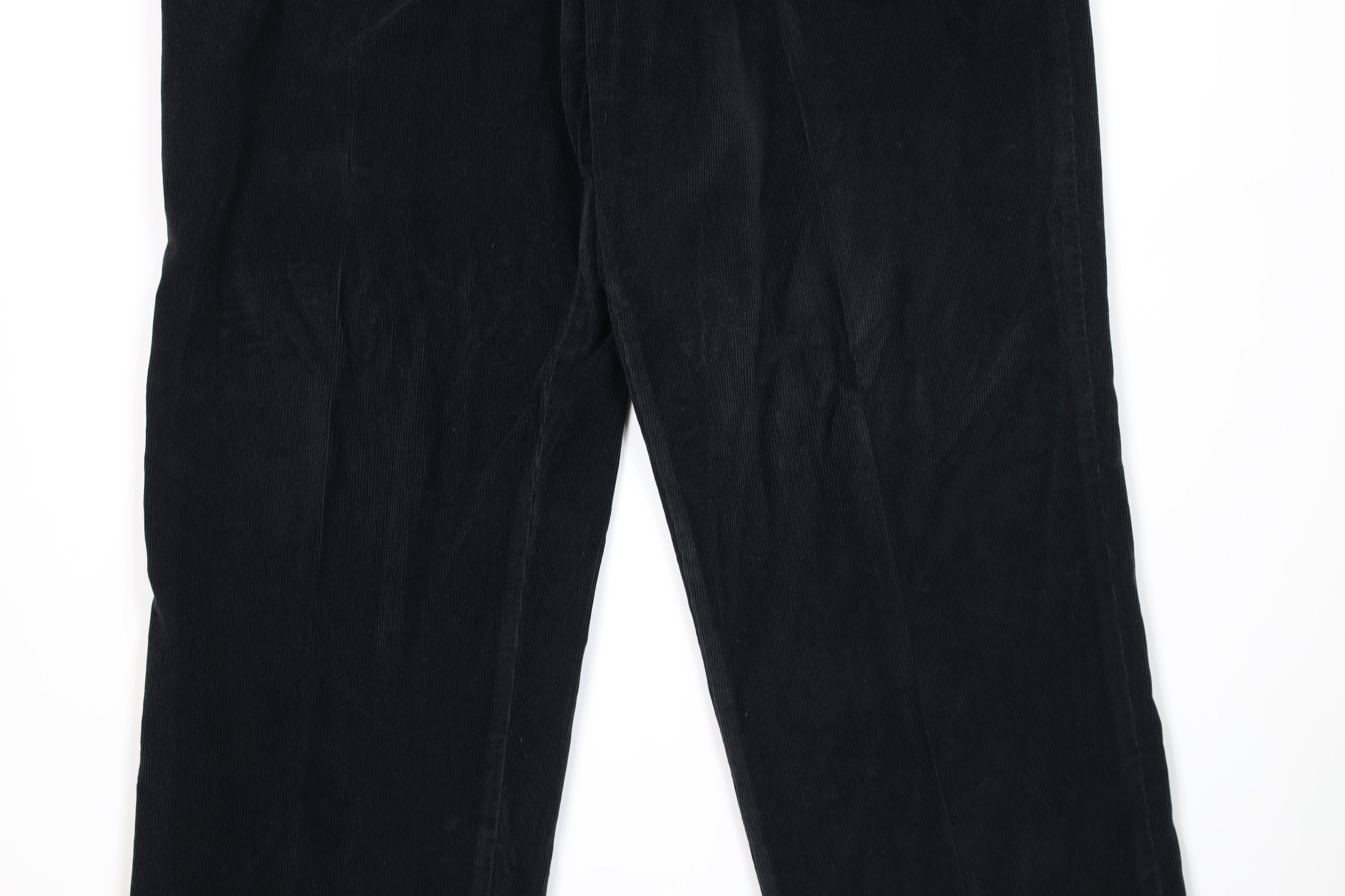 Lands' End Vintage 90s Lands End Cuffed Wide Leg Corduroy Pants Black Size US 38 / EU 54 - 3 Thumbnail