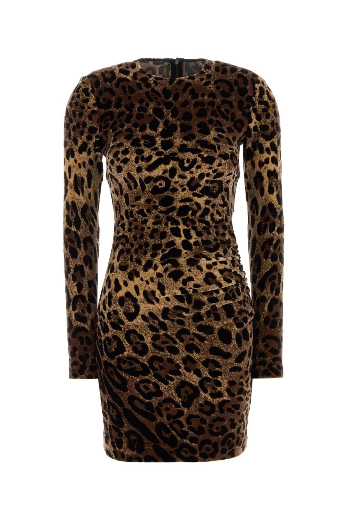 Dolce & Gabbana Printed Velvet Dress Size XS / US 0-2 / IT 36-38 - 1 Thumbnail