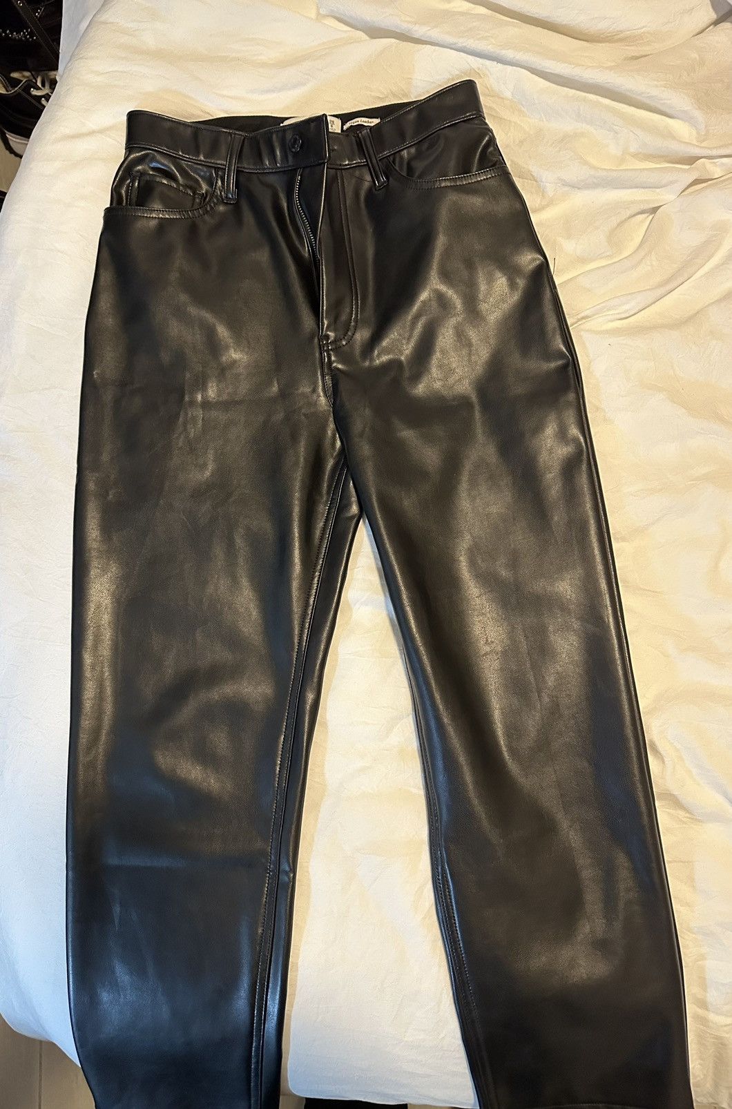 Abercrombie & Fitch Vegan Leather Ankle Straight Pant Size 28" / US 6 / IT 42 - 4 Thumbnail