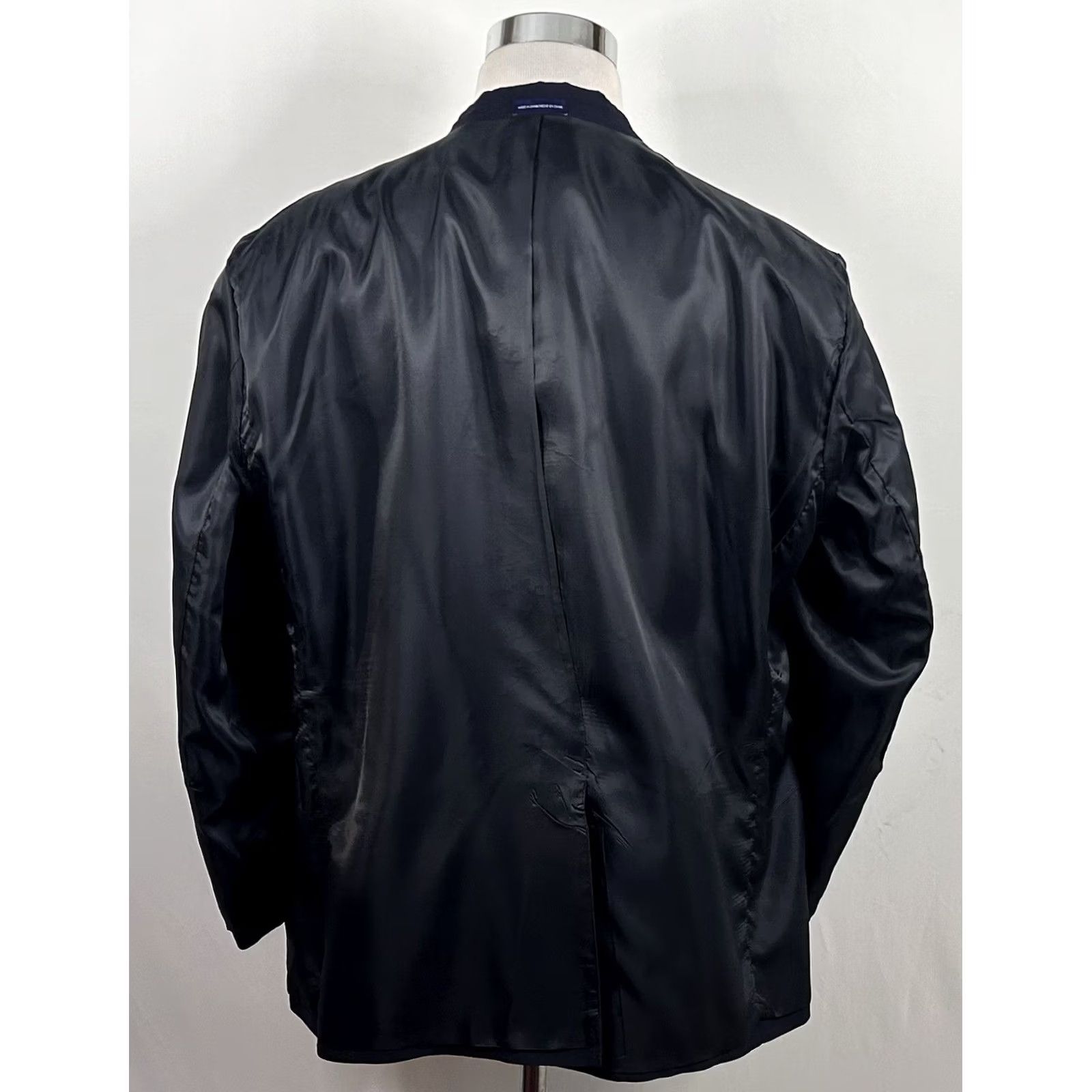 Stafford Stafford 50R Blazer Wool Blend Navy Blue Two Button Lined Vented Mens Blazer Size 50R - 8 Thumbnail
