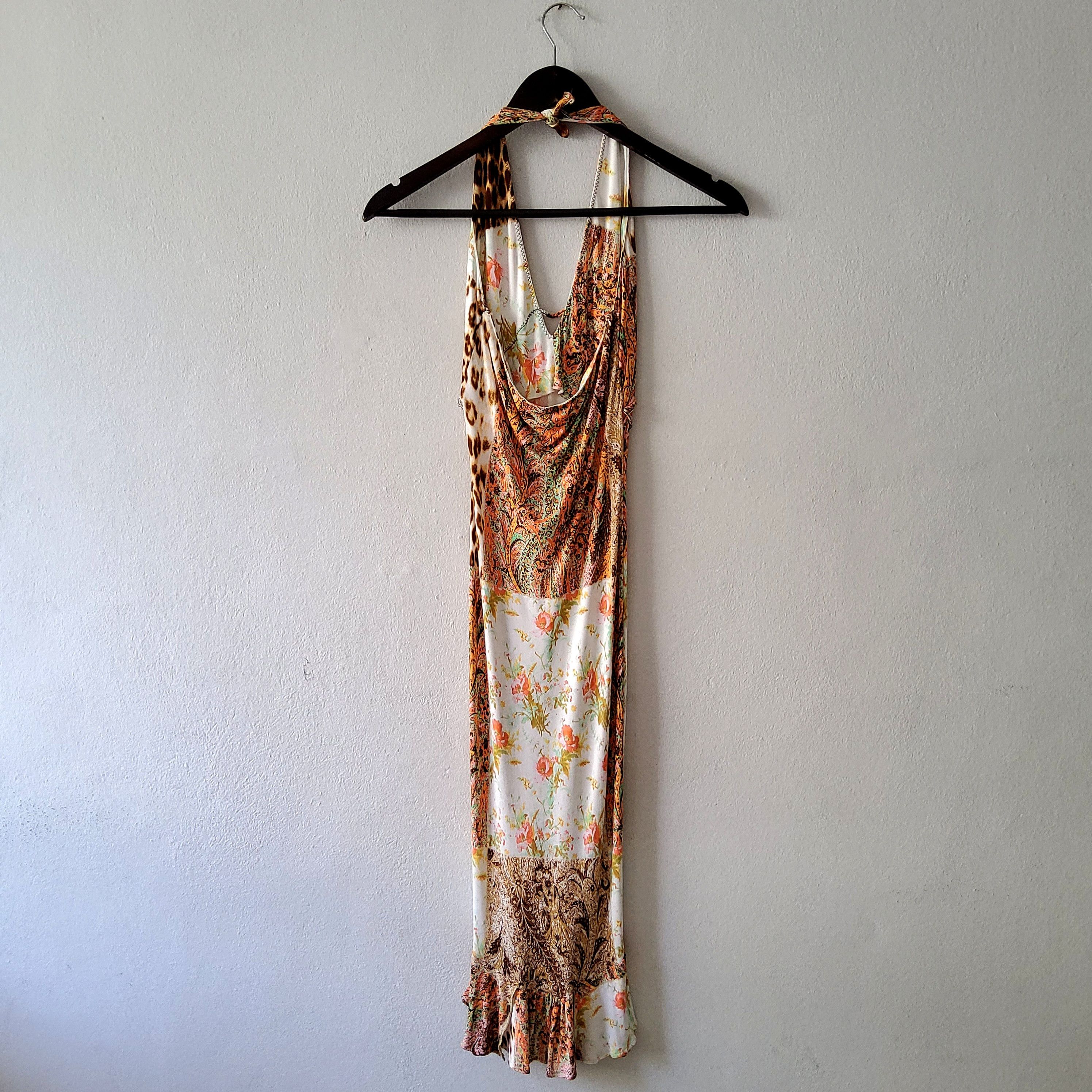 Roberto Cavalli Roberto Cavalli vintage 2003 patchwork halter midi dress Size M / US 6-8 / IT 42-44 - 6 Thumbnail