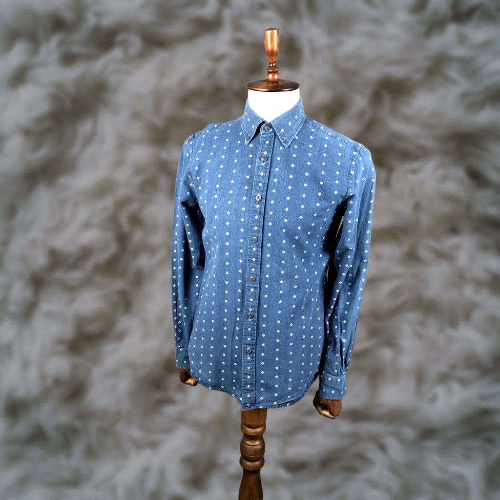 Brooks Brothers Brooks Brothers Men's Shirt M Blue Linen Patterned Button-Up Collared Long Sleeve Geometric Casual Size US M / EU 48-50 / 2 - 1 Thumbnail