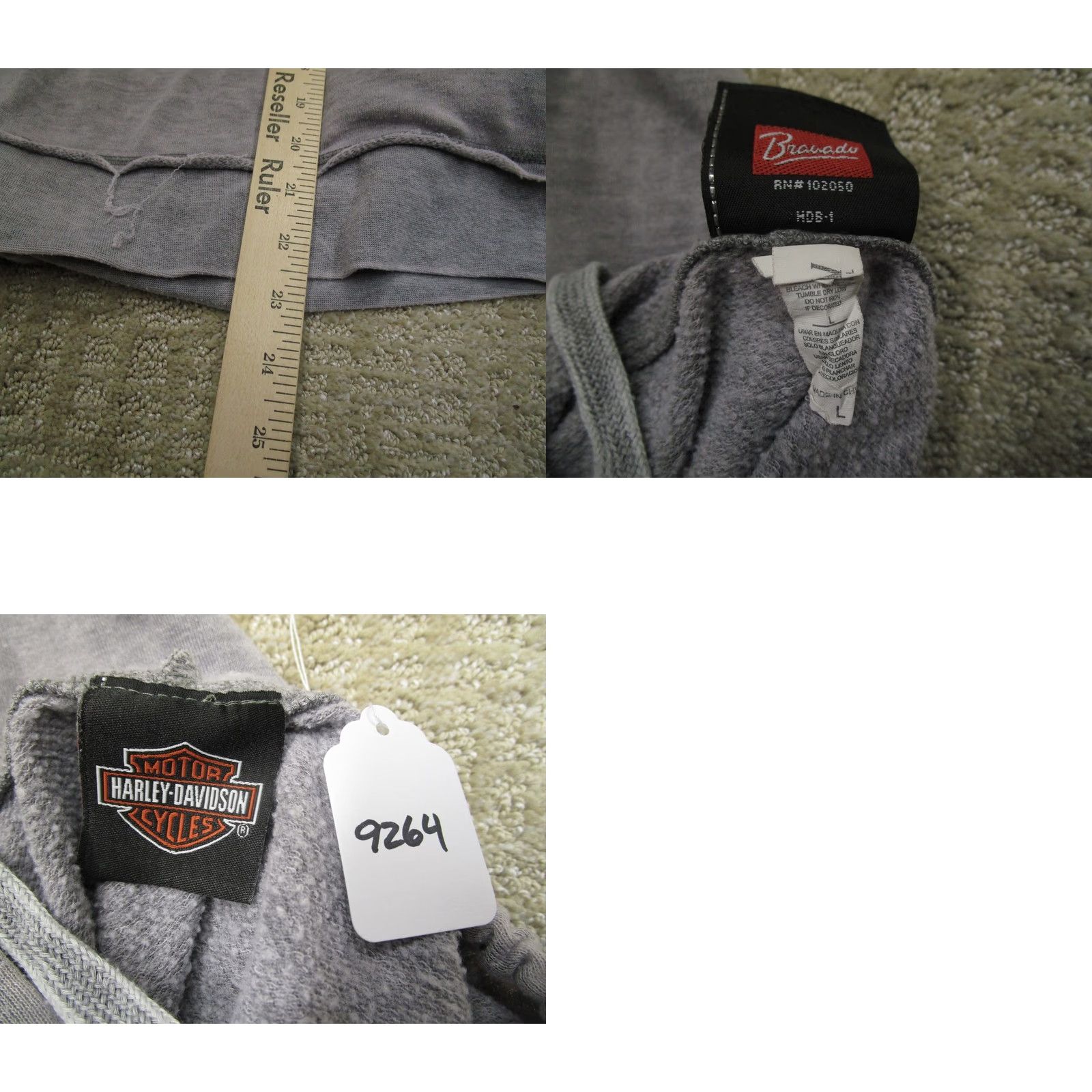 Harley Davidson Harley-Davidson Hoodie Women Large Gray Full Zip Las Vegas Nevada Wings Faded Size L / US 10 / IT 46 - 8 Thumbnail