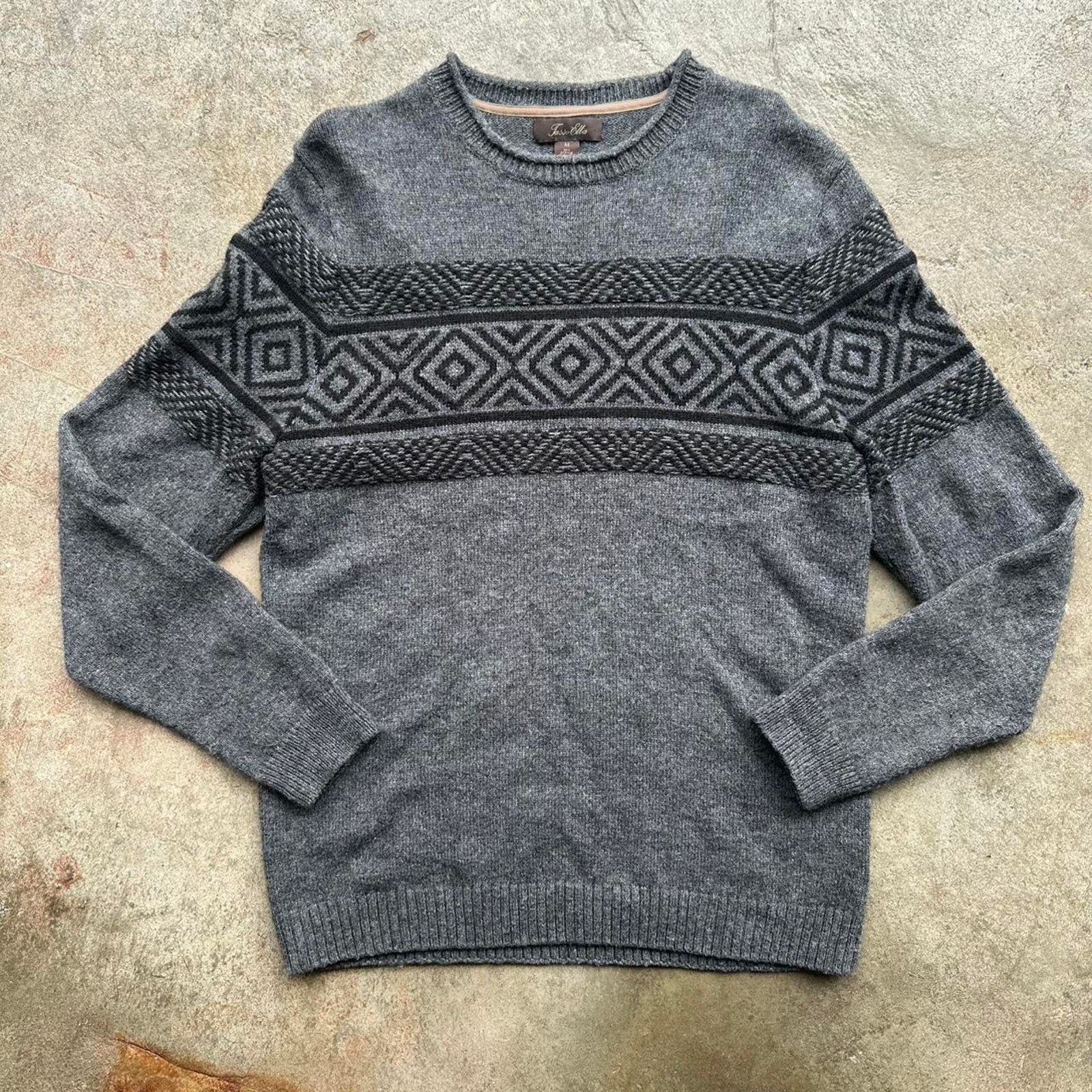 Tasso Elba Grey wool blend Tasso Elba sweater with geometric pattern Size M / US 6-8 / IT 42-44 - 1 Thumbnail