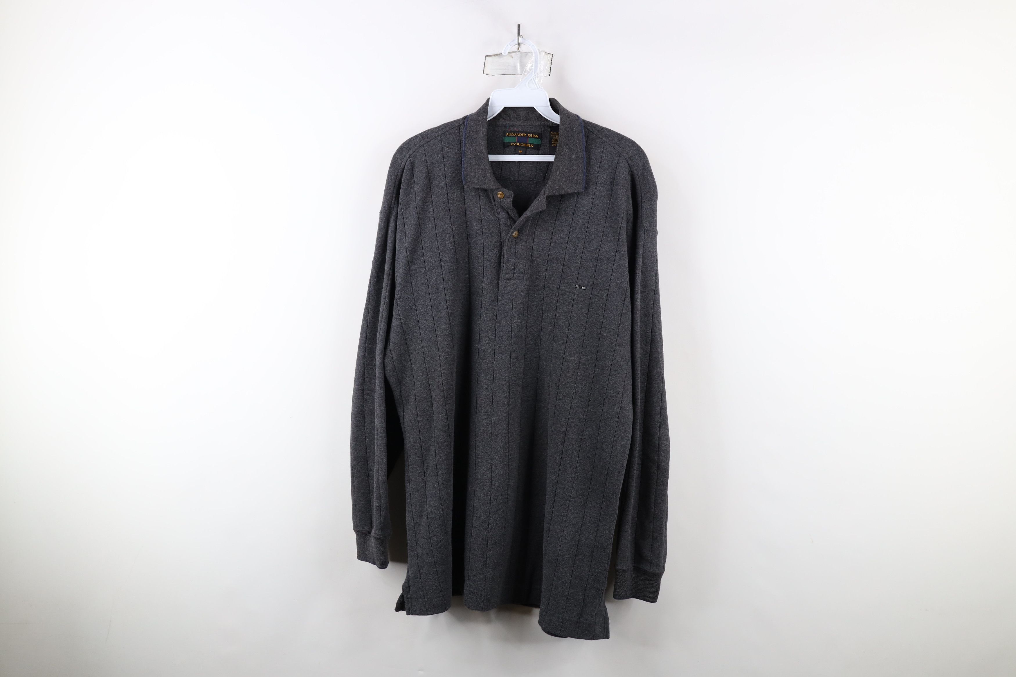 Vintage Vintage 90s Streetwear Striped Long Sleeve Rugby Polo Shirt Size US M / EU 48-50 / 2 - 1 Thumbnail