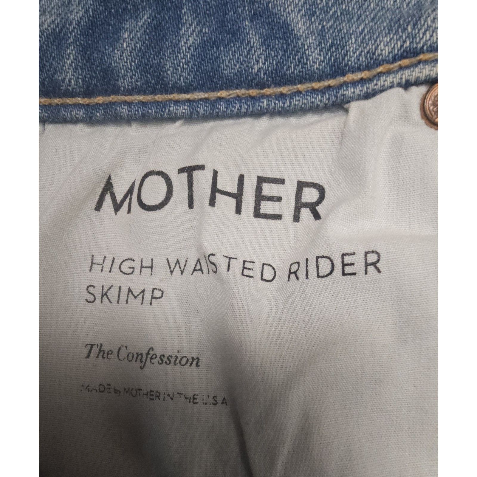 MOTHER MOTHER SUPERIOR High Waisted Rider Skimp in Confession 26 Size 26" / US 2 / IT 38 - 13 Thumbnail