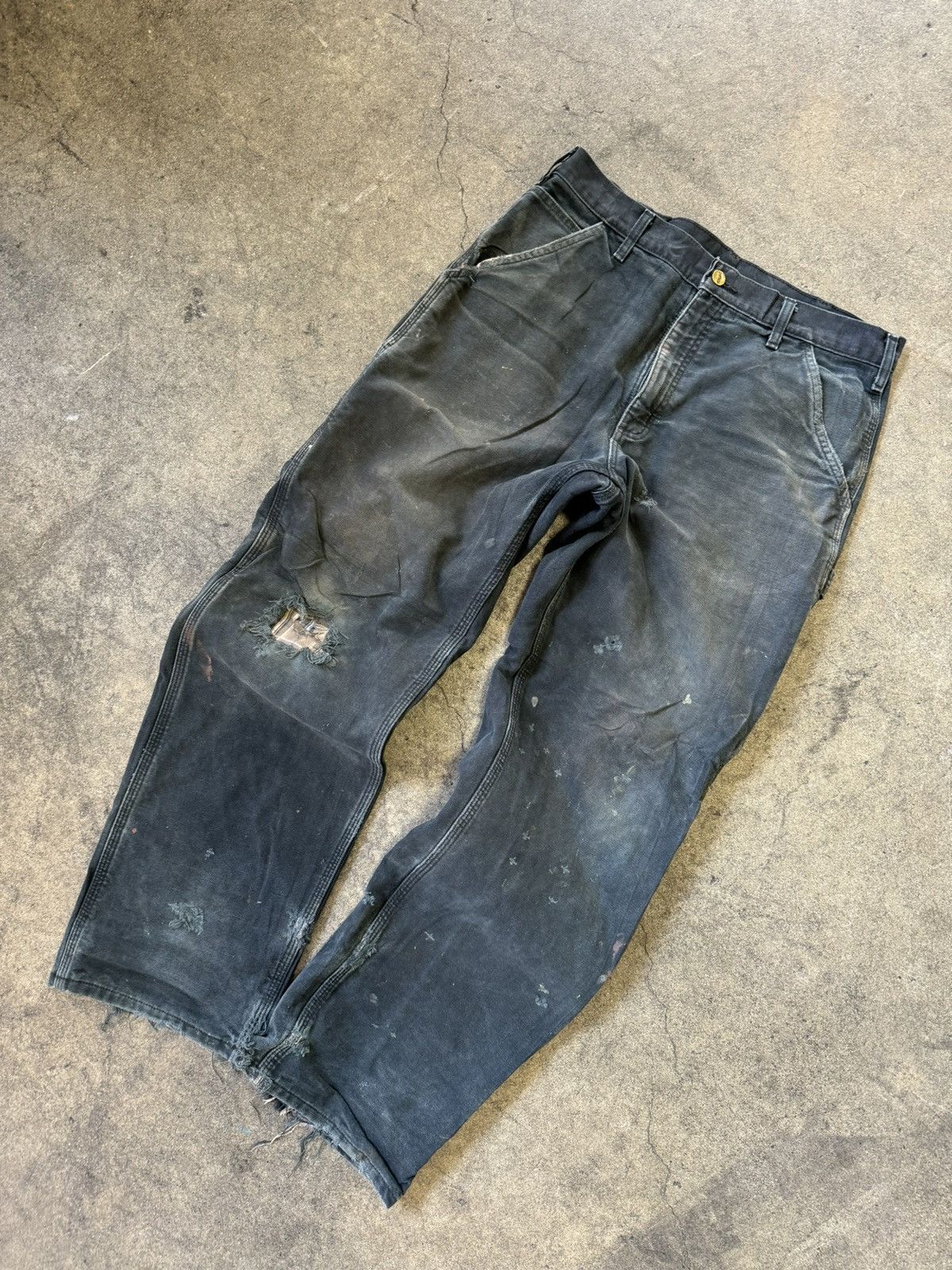 Carhartt × Vintage Crazy Vintage 90s Blanket Lined Carhartt Dungaree Work Pants Size US 34 / EU 50 - 1 Thumbnail