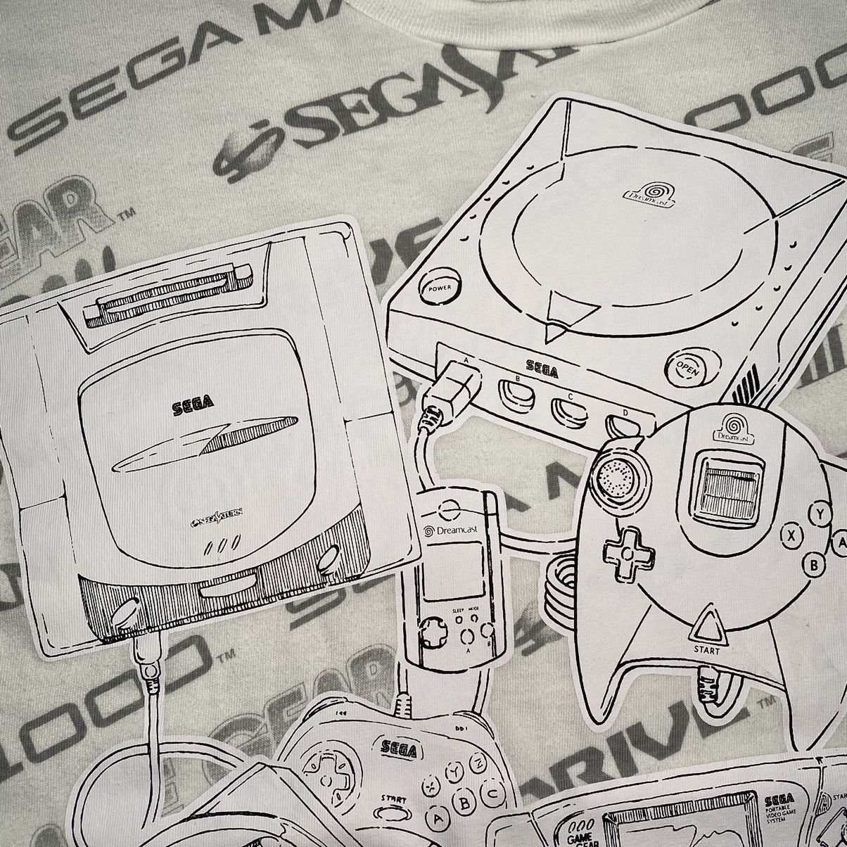 Playstation SEGA VIDEO GAME CONSOLE ALLOVERPRINT T SHIRT Size US L / EU 52-54 / 3 - 8 Thumbnail