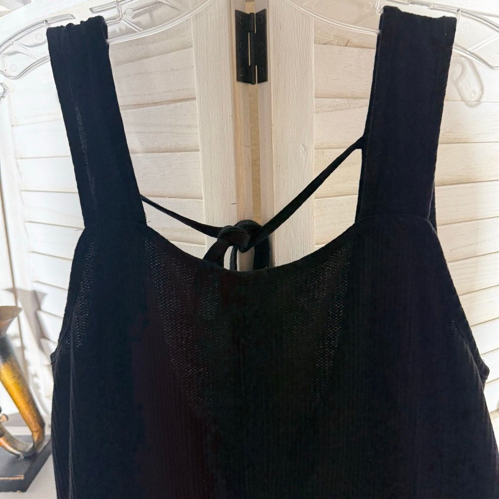 Vintage Y2K black oversized gothic boho cotton overalls wide legs M Size 30" / US 8 / IT 44 - 3 Thumbnail