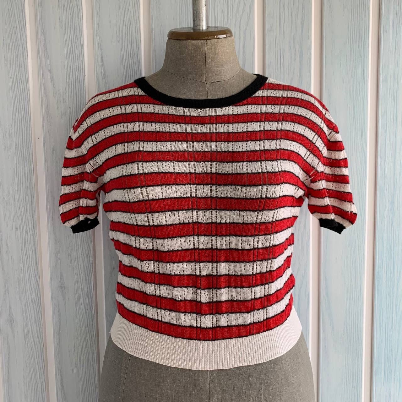 Miu Miu Miu Miu Multicolor Cashmere & Silk Knit Striped Mini Top Size S / US 4 / IT 40 - 2 Thumbnail