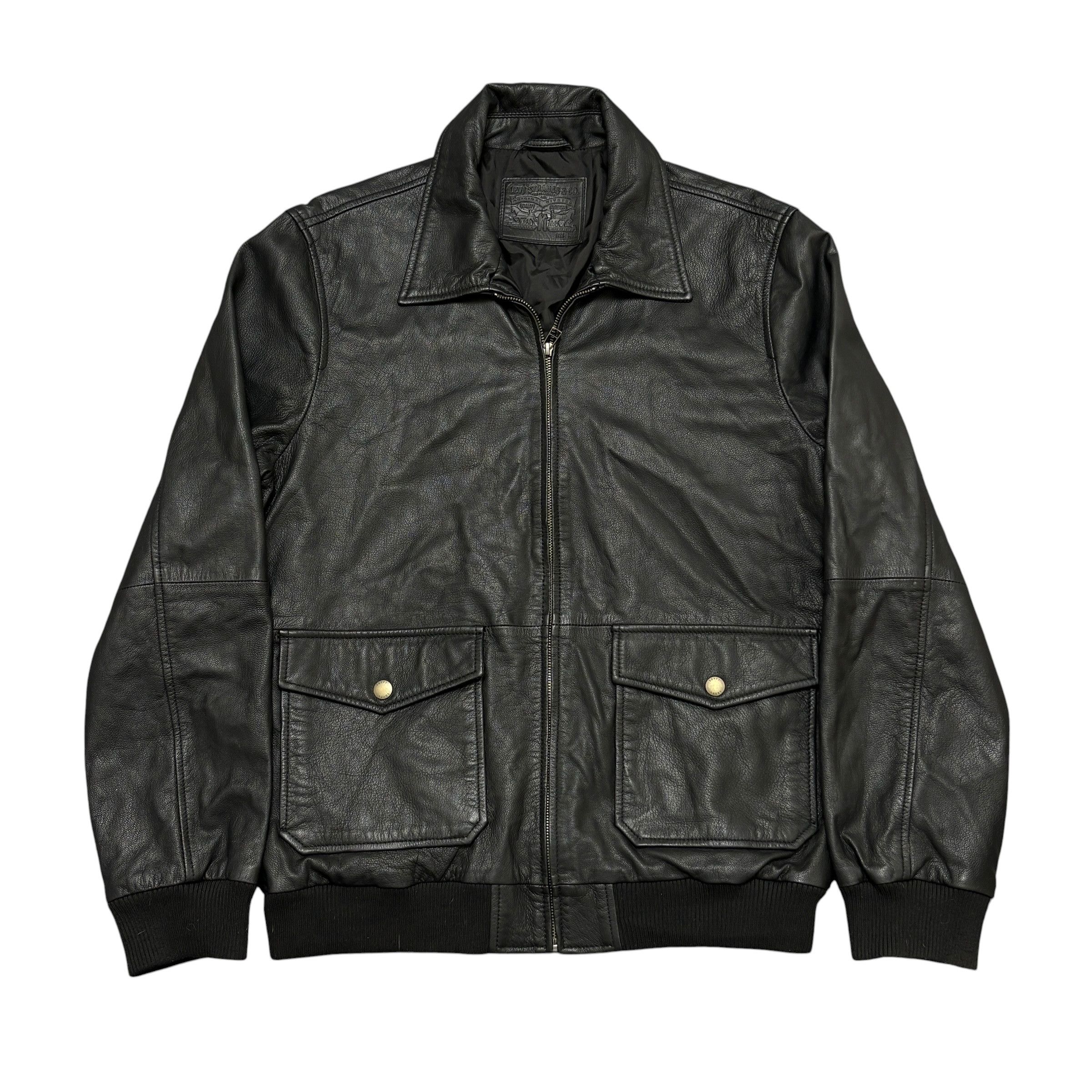 Levi's Levi's Goat Leather Jacket Aviator Bomber Jacket Zip Pockets Size US L / EU 52-54 / 3 - 1 Thumbnail