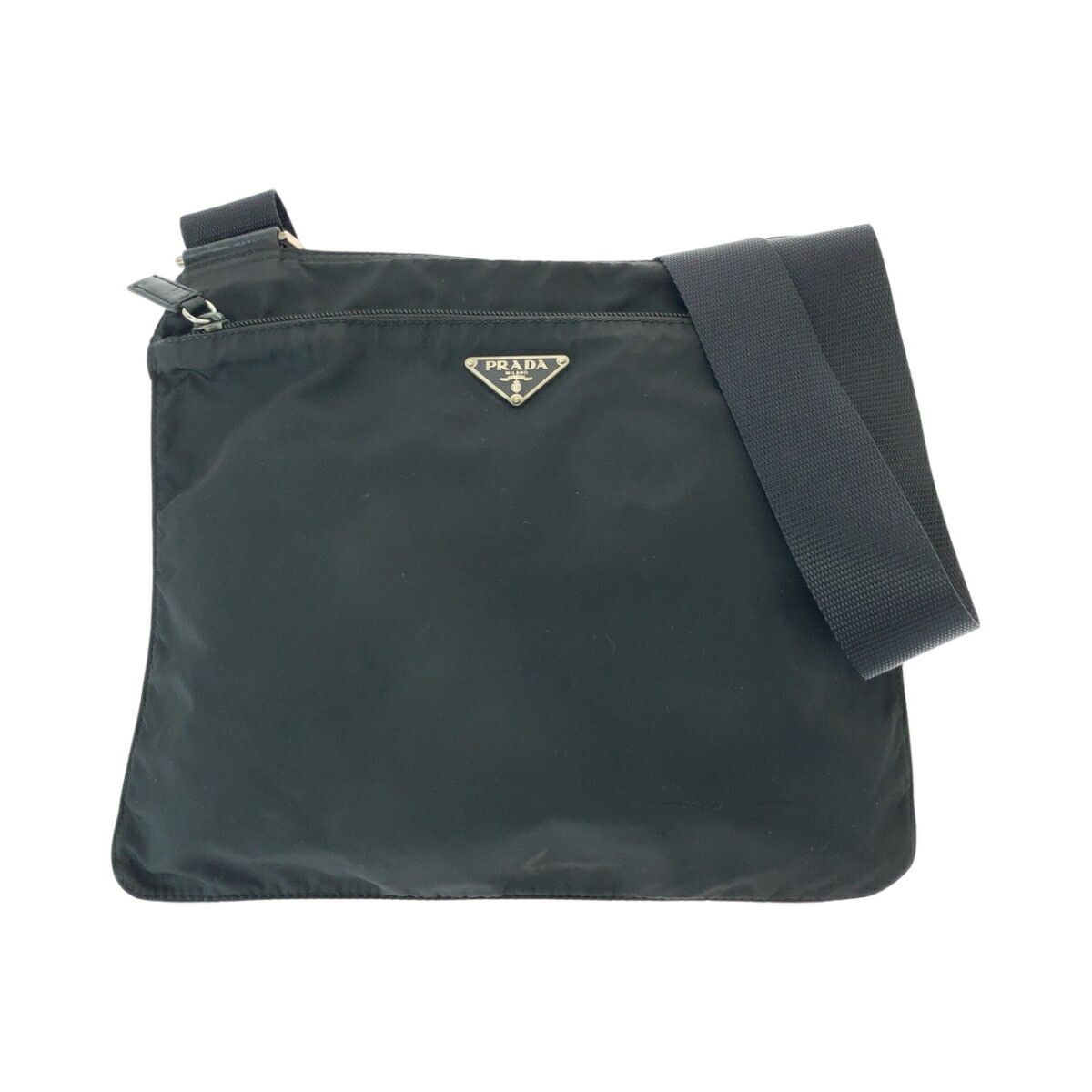 Prada Prada Tessuto Triangle Logo Plate Nylon Shoulder Bag Others Crossbody Bag in Black, Men's