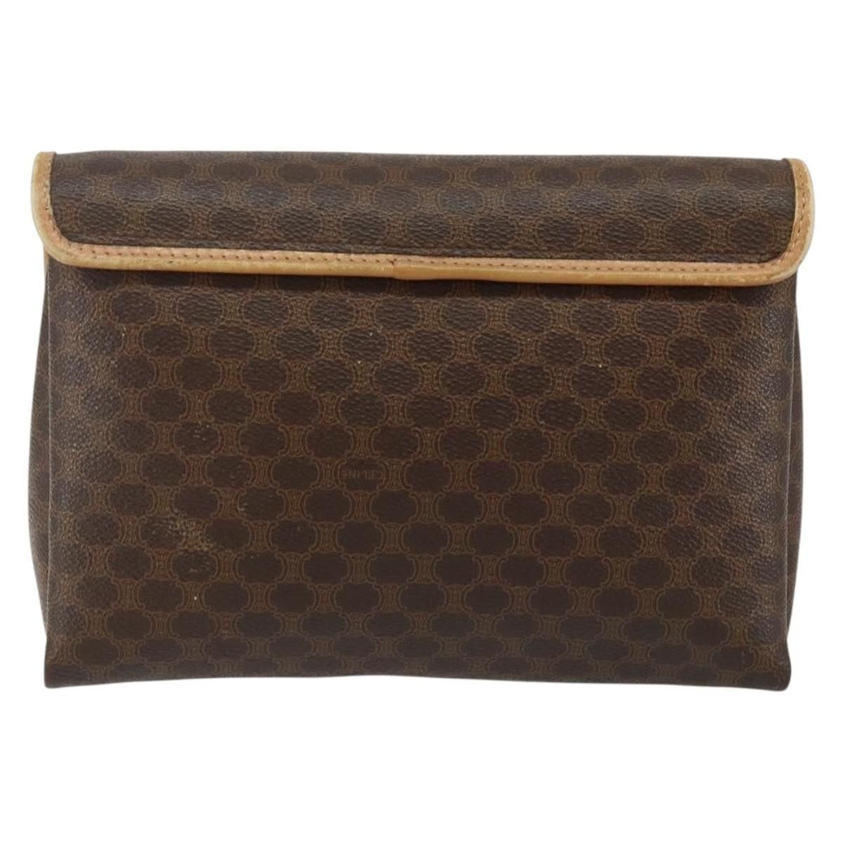 Celine CELINE Macadam Canvas Shoulder Bag Pvc Leather Brown Gold Size ONE SIZE - 3 Thumbnail