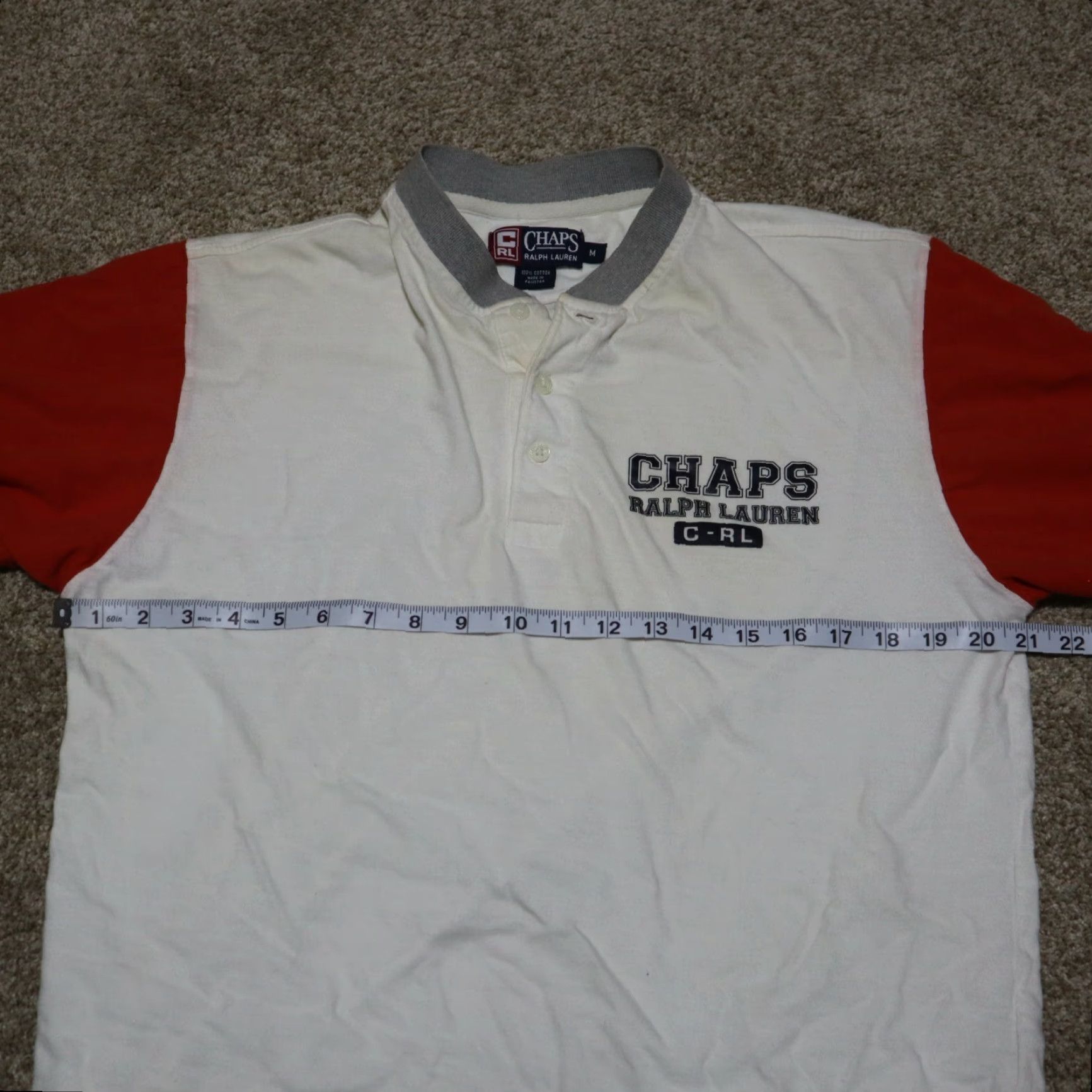Chaps Chaps Shirt Mens M Long Sleeve Polo Orange Big Logo Size US M / EU 48-50 / 2 - 3 Thumbnail