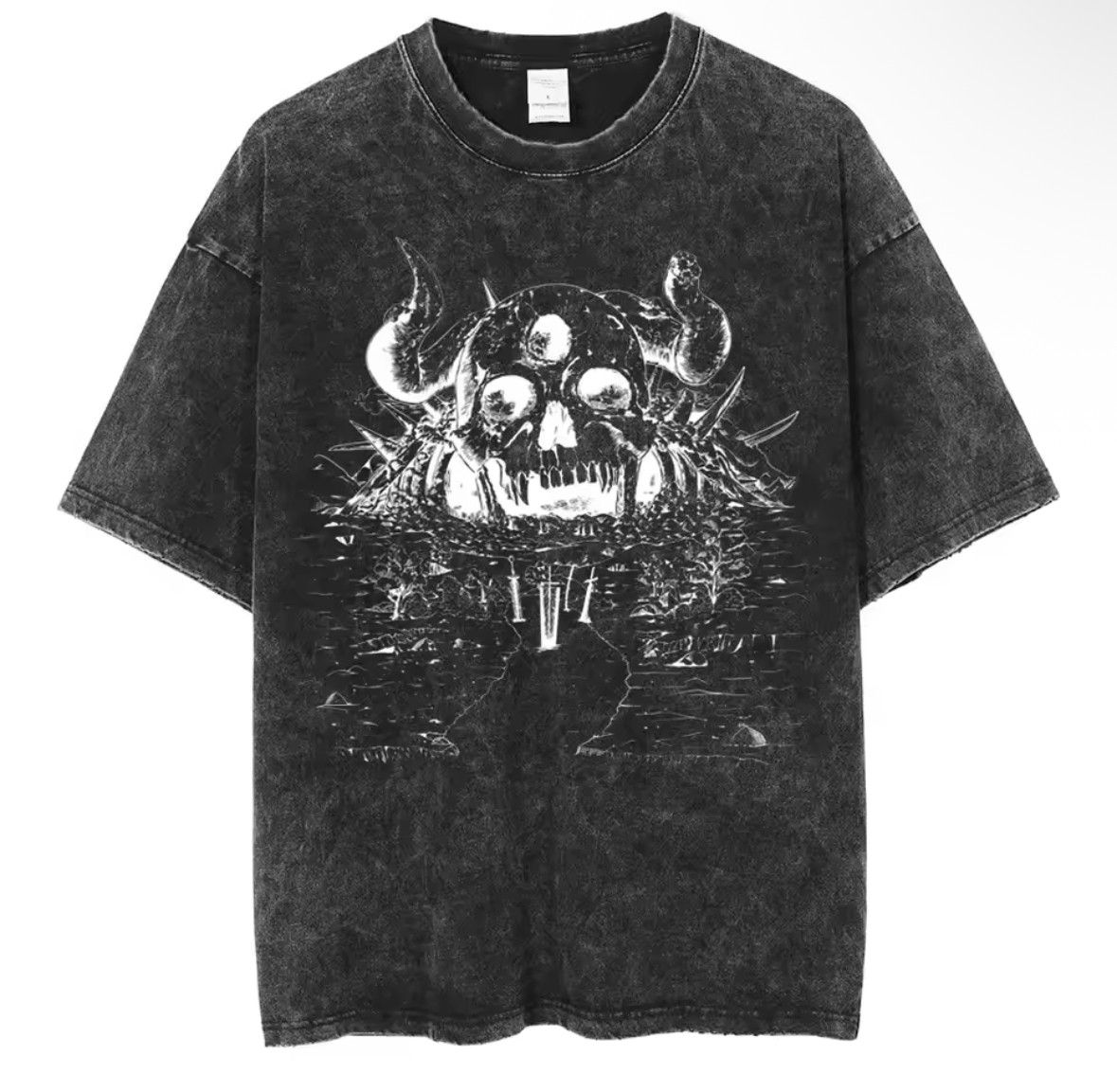 Japanese Brand High Street Graphic Anime Monster Print Washed Black T-Shirt Size US S / EU 44-46 / 1 - 1 Thumbnail