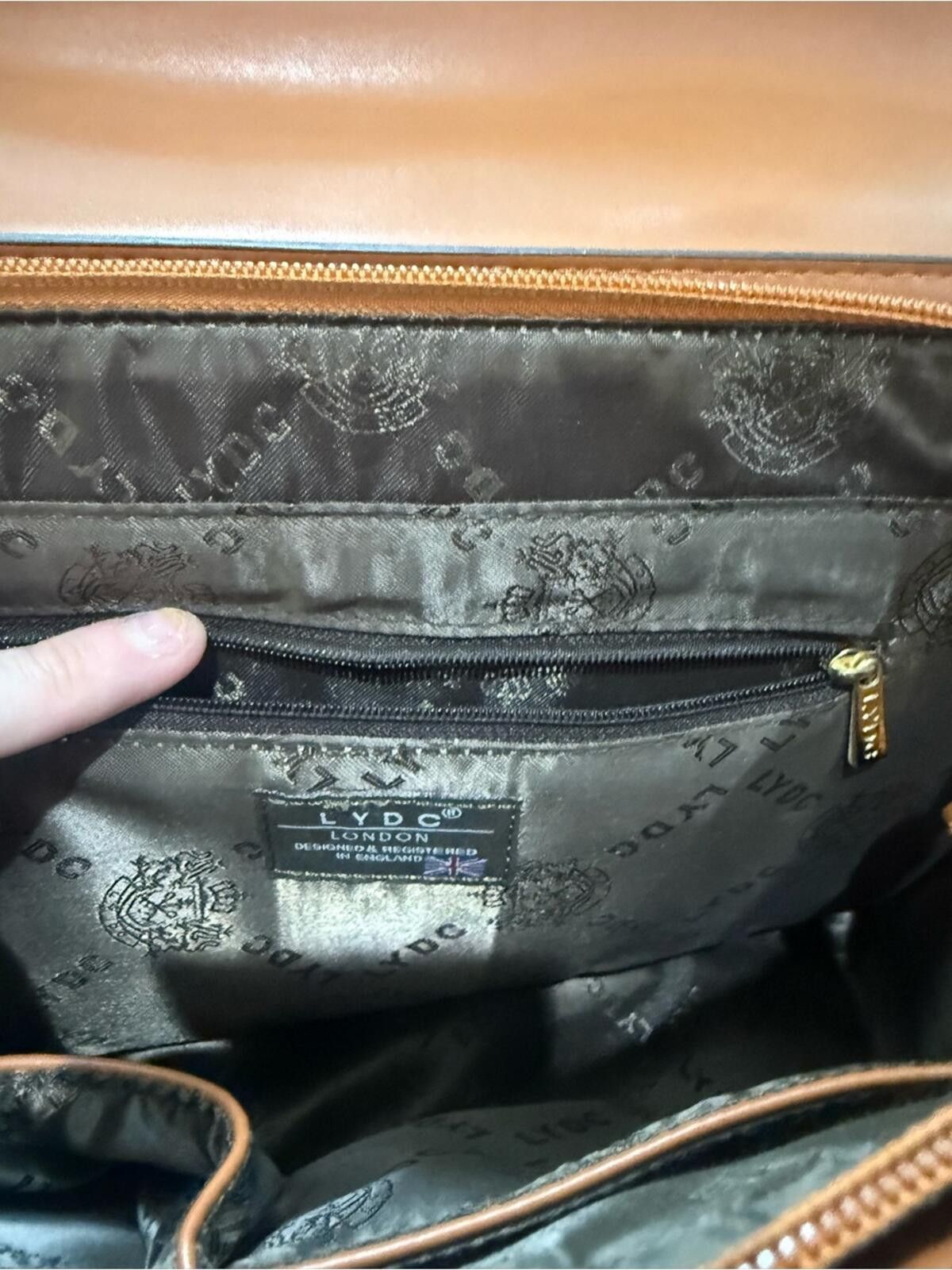 Robyn Lynch Tan Leather Satchel with Red Tartan Front Pocket Size ONE SIZE - 2 Thumbnail