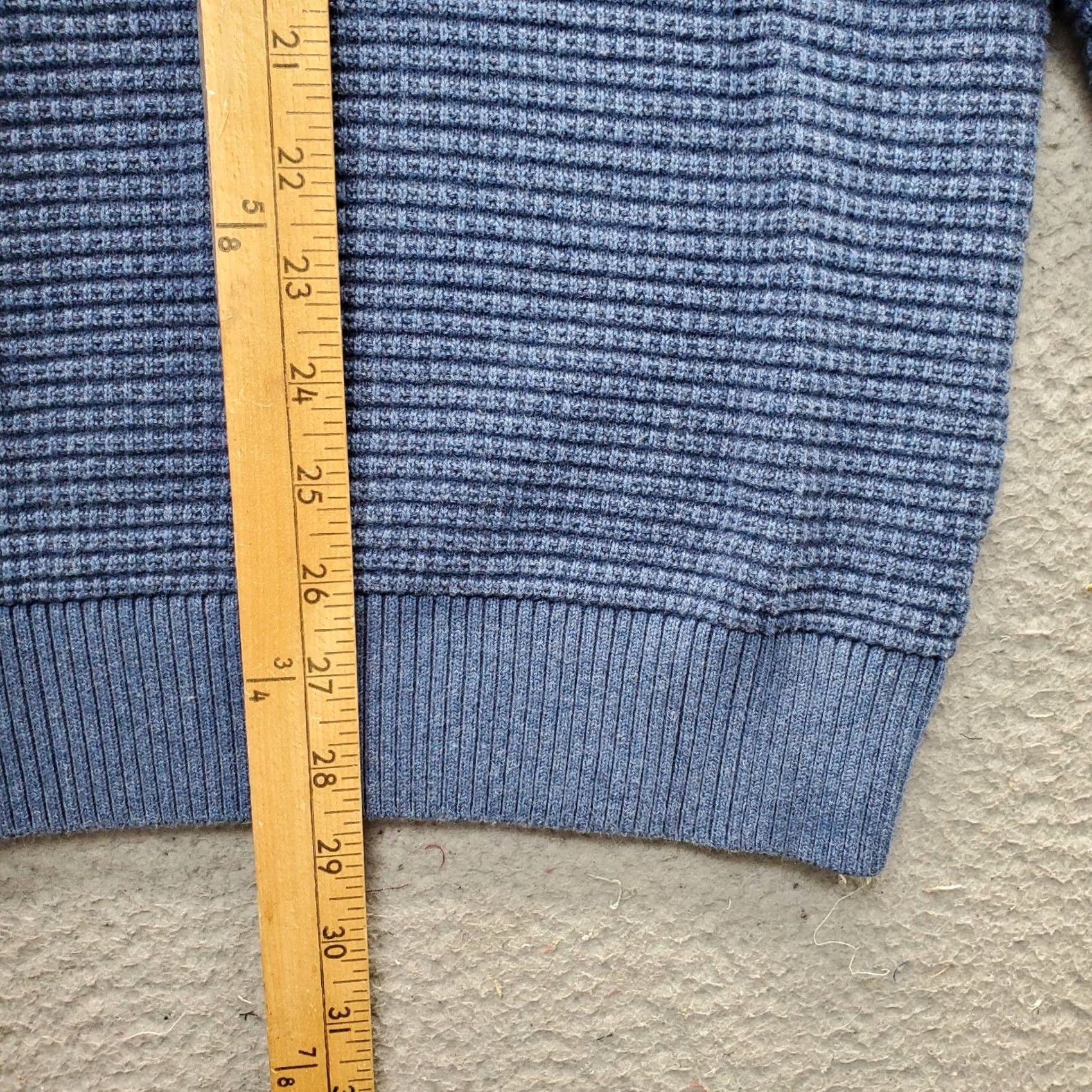 Vintage G.H. Bass & Co. Sweater Mens XL Blue Waffle-Knit Mock Neck 1/4 Button Pullover Size US XL / EU 56 / 4 - 3 Thumbnail
