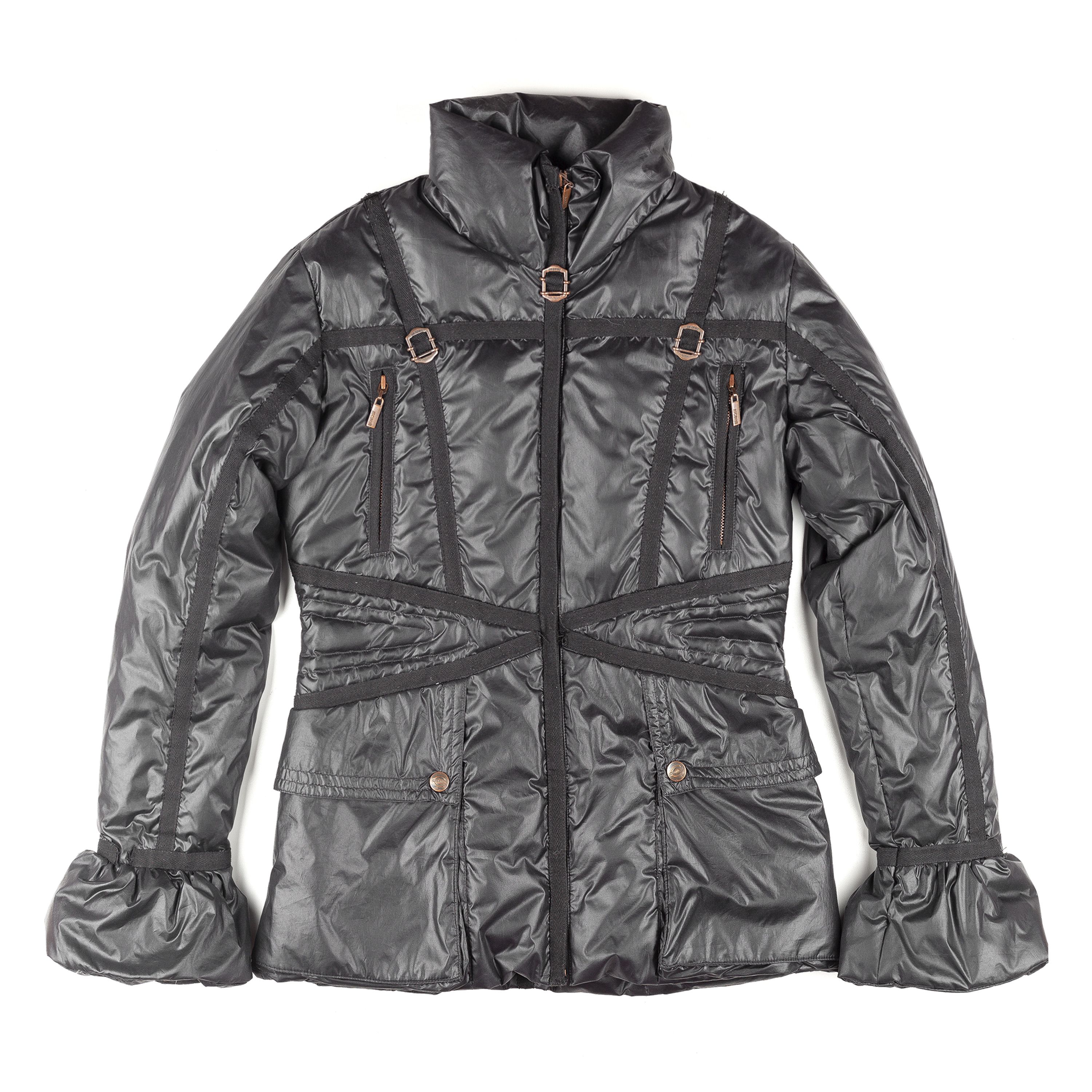 Just Cavalli Just Cavalli Vintage Black Nylon Bondage Puffer