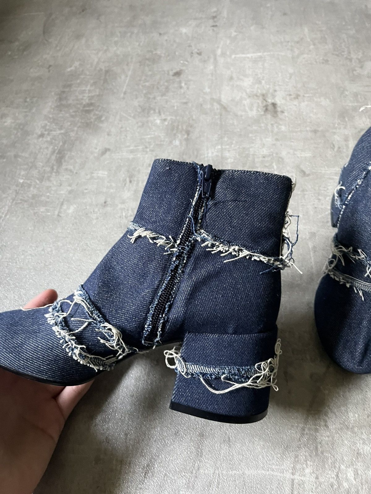Maison Margiela MM6 Maison Margiela women's denim navy heel boots Size US 6.5 / IT 36.5 - 3 Thumbnail