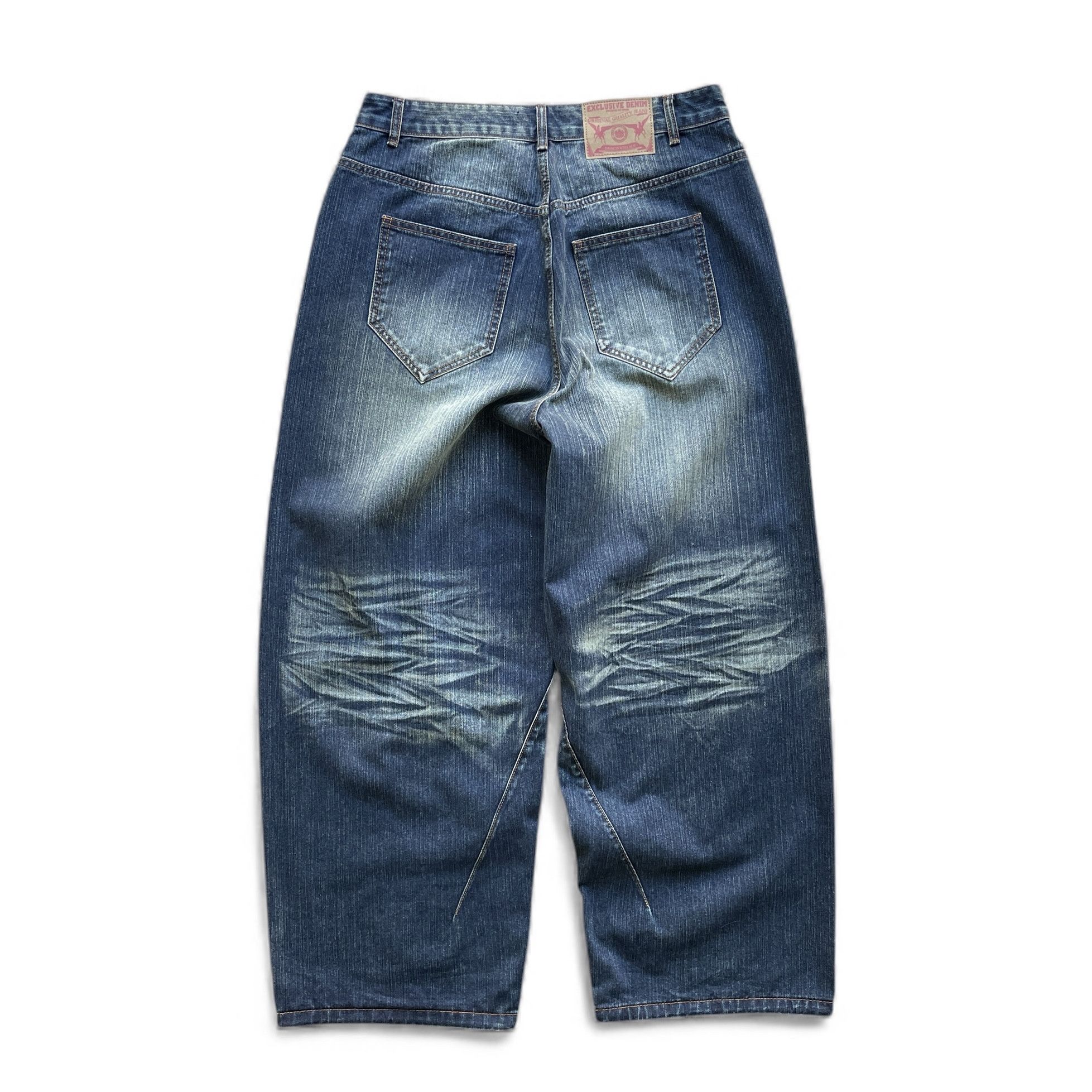 Japanese Brand Baggy skater hiphop washed and faded denim jeans Size US 34 / EU 50 - 5 Thumbnail