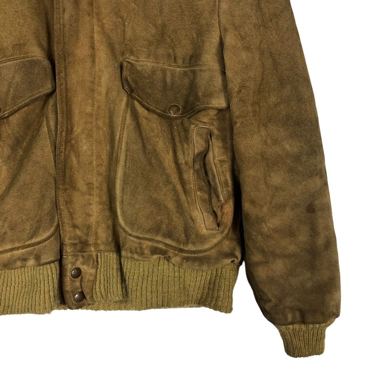 Genuine Leather 🔥TRUE VINTAGE 70’s WILLIAM BARRY USA SHERPA LINING MILITARY Size US M / EU 48-50 / 2 - 7 Thumbnail