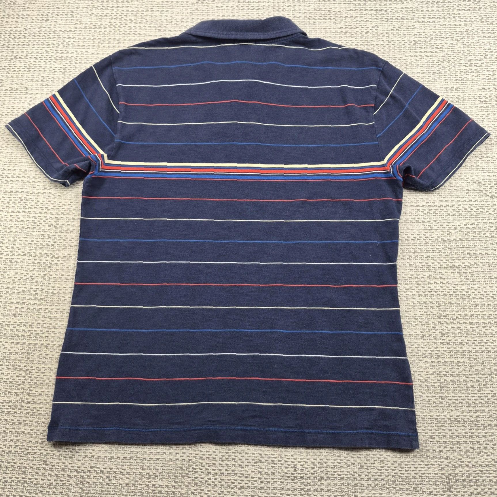 Original Penguin Original Penguin Polo Shirt Mens XL Blue Striped Heritage Slim Fit Casual Knit Size US XL / EU 56 / 4 - 6 Thumbnail