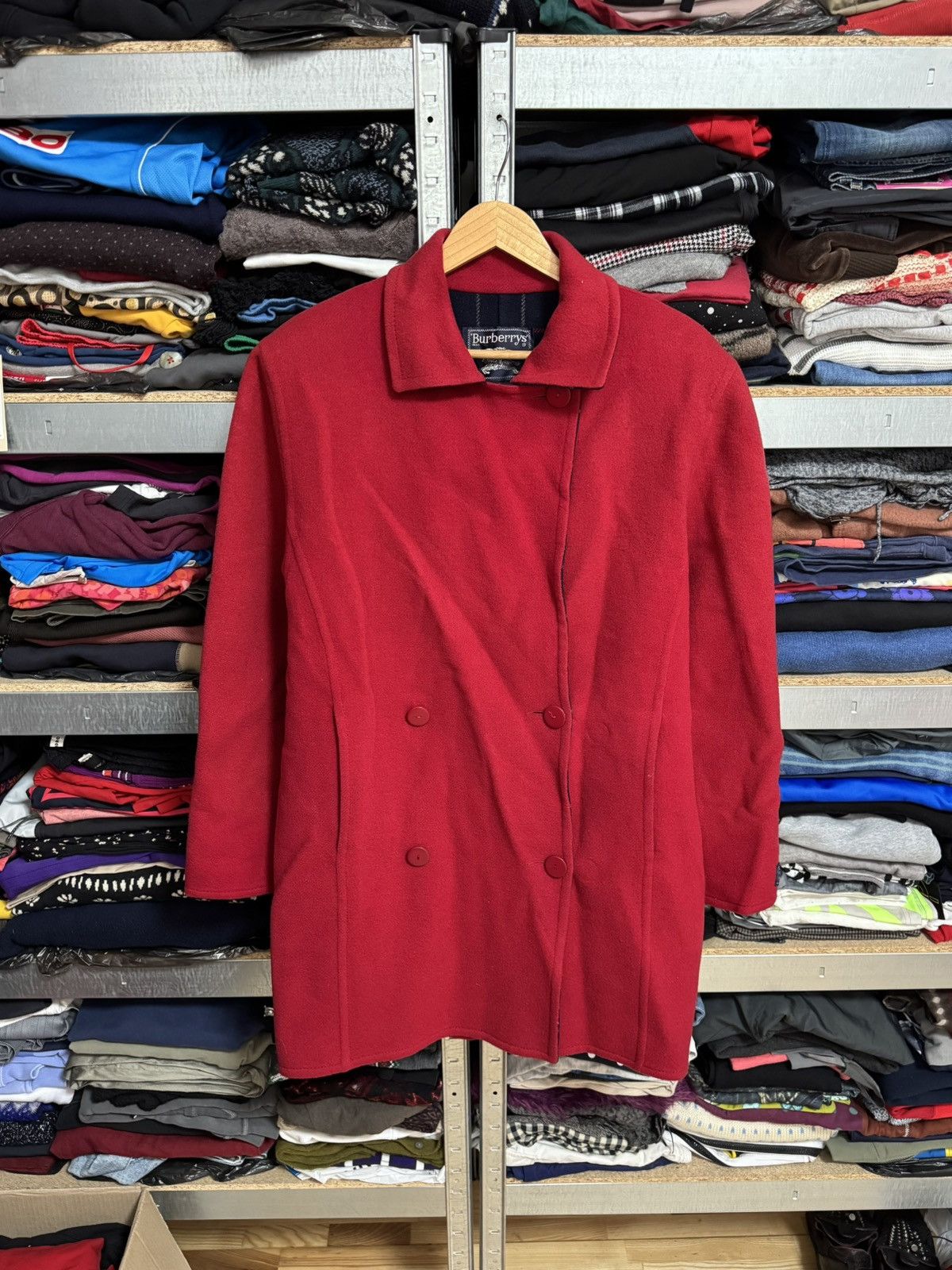 Burberry Burberrys Nova Check Wool Double Breasted Pea Coat Jacket Size M / US 6-8 / IT 42-44 - 2 Thumbnail