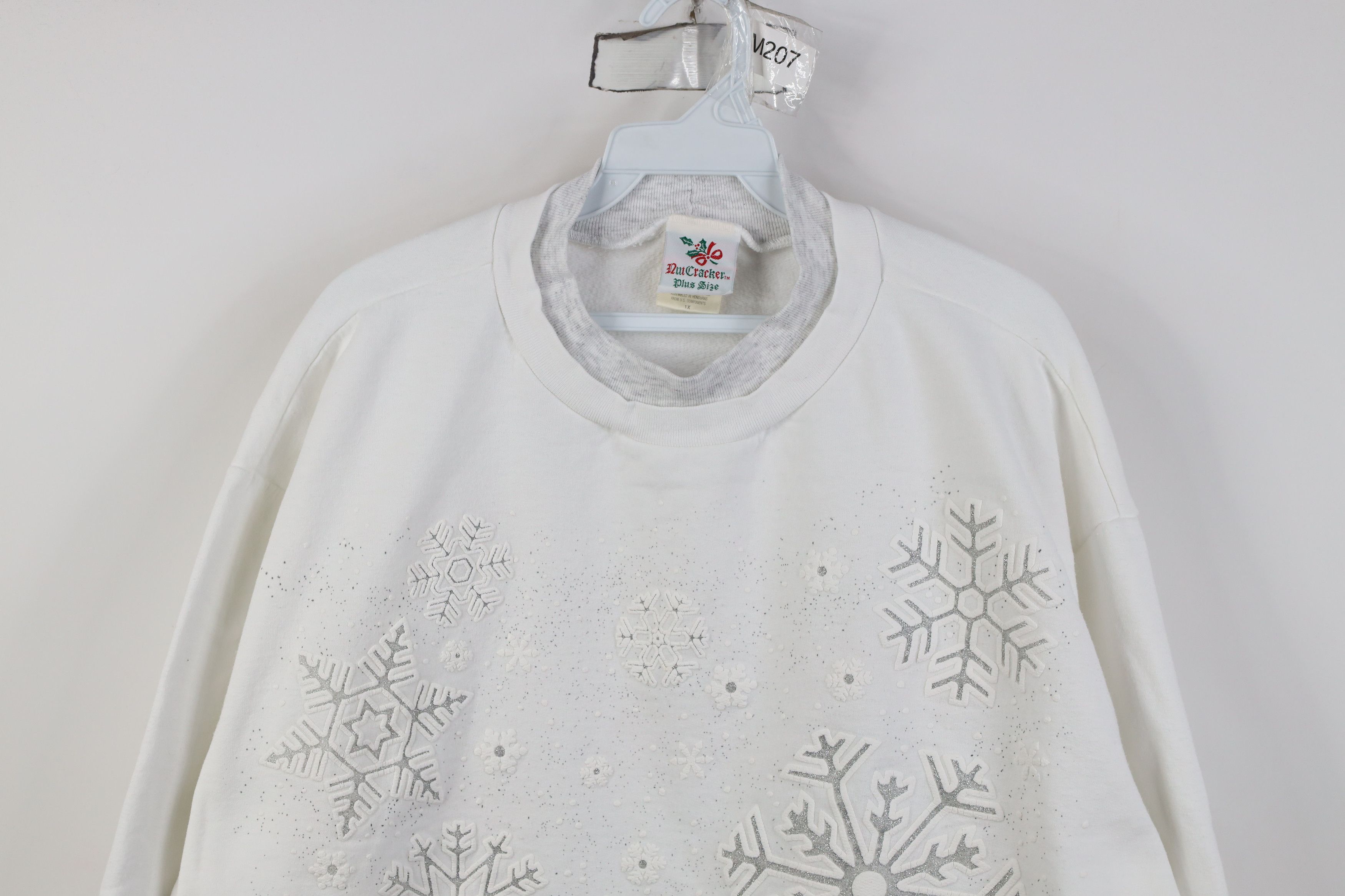 Vintage Vintage 90s Streetwear Winter Snowflakes Sweatshirt White Size XL / US 12-14 / IT 48-50 - 2 Thumbnail