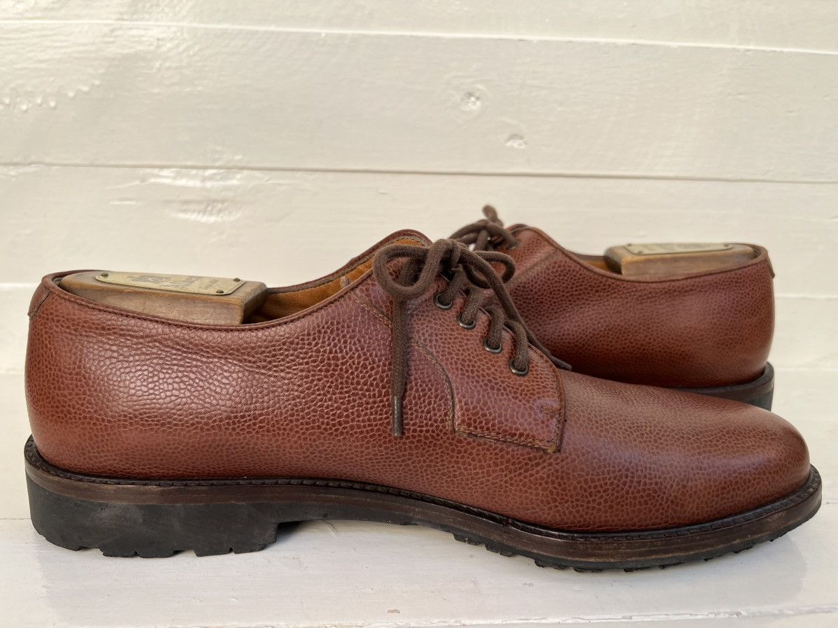 Salvatore Ferragamo Salvatore Ferragamo Brown Leather Pebble Grain Lace Up Shoes Size US 10.5 / EU 43-44 - 7 Thumbnail
