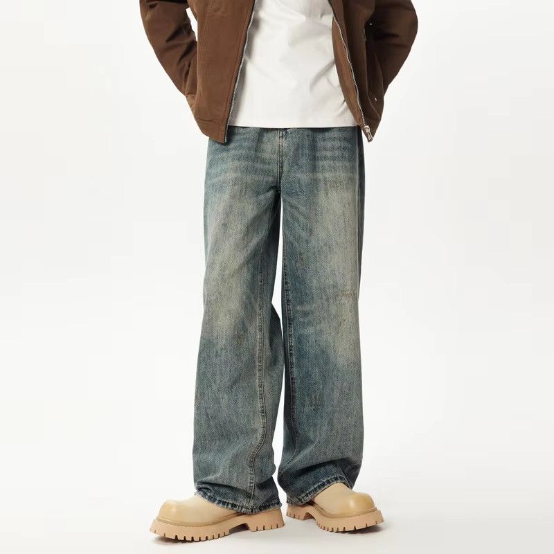 Japanese Brand Men's blue casual loose straight wide-leg jeans Size US 31 - 2 Thumbnail
