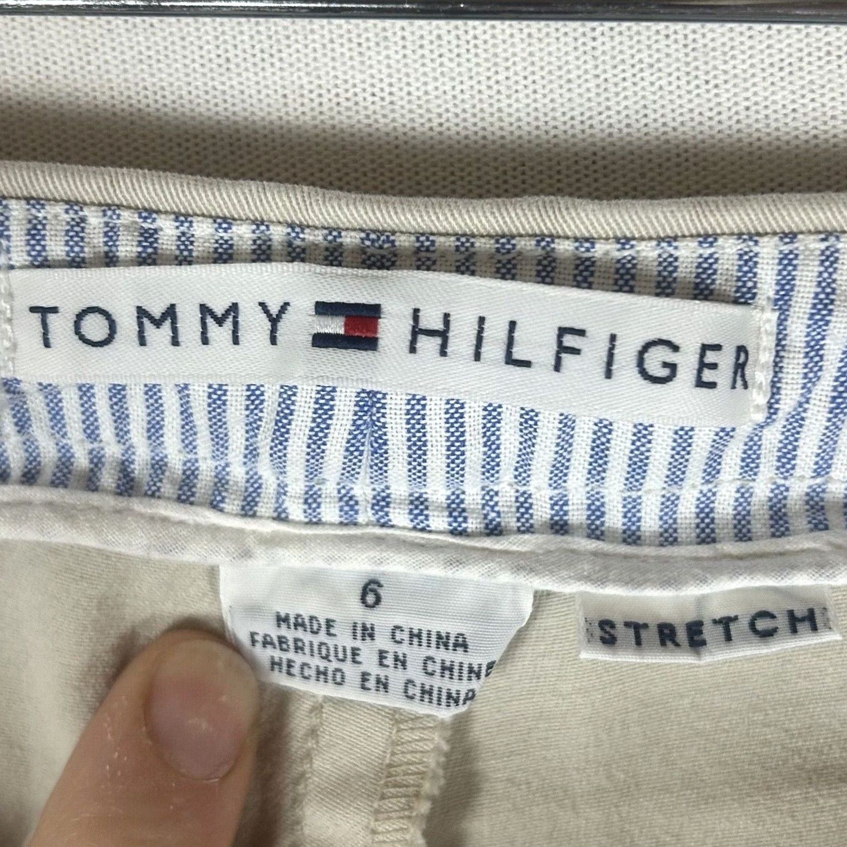 Tommy Hilfiger Tommy Hilfiger Straight Stretch Chino Pants Womens 6 White Mid Rise Casual Side Pockets Button Zip Slim/Regular Size 28" / US 6 / IT 42 - 3 Thumbnail