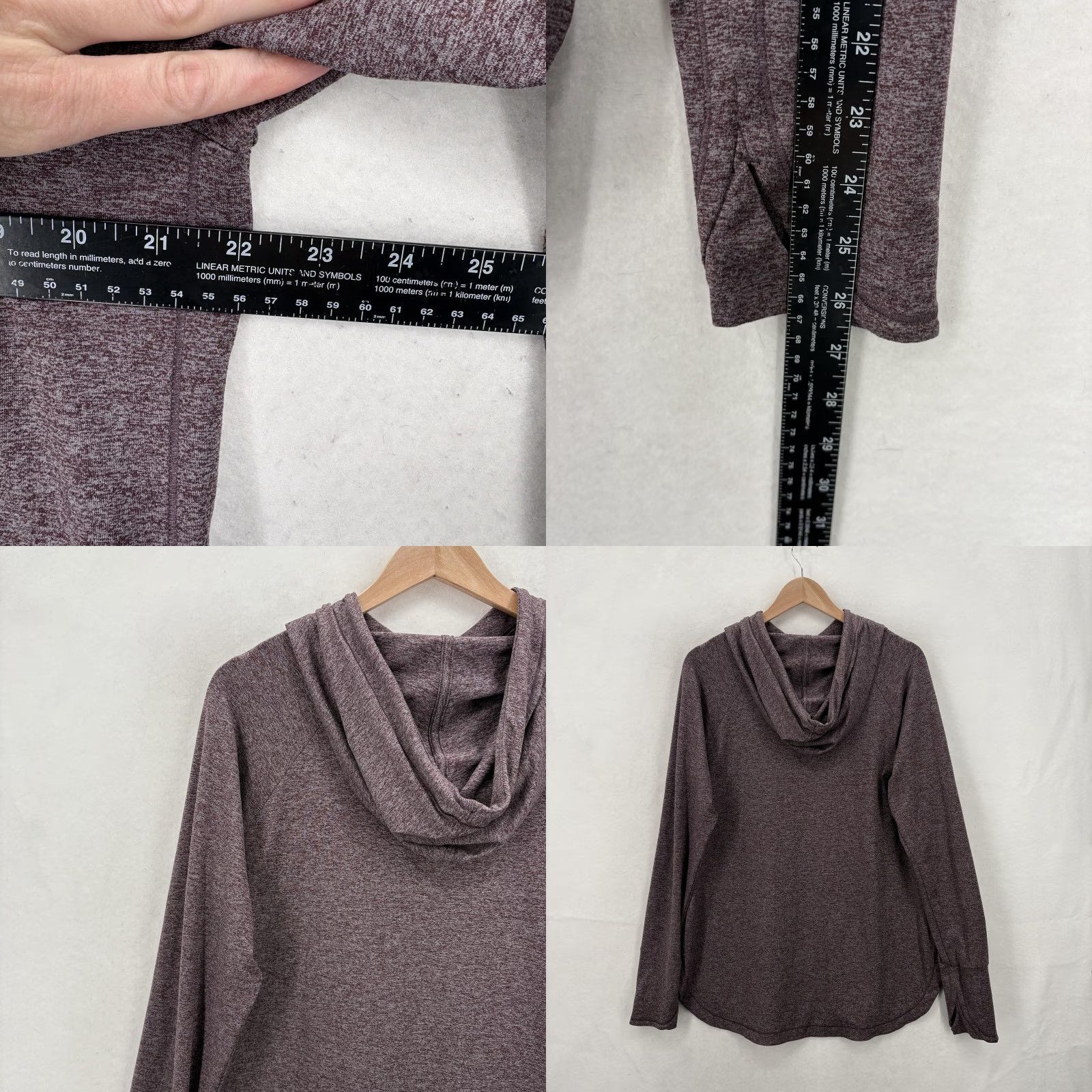 Athleta Athleta Hoodie Sweatshirt Womens Large Purple Heather Cowl Neck Gym Yoga Uptempo Size L / US 10 / IT 46 - 8 Thumbnail