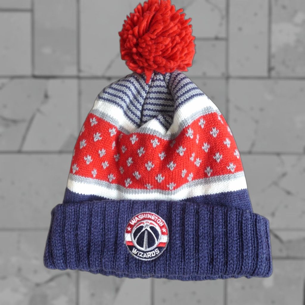 Mitchell & Ness Washington Wizards Hat Beanie Mitchell & Ness Mens One Size Blue Acrylic Knit Winter Sports Theme Size ONE SIZE - 1 Thumbnail