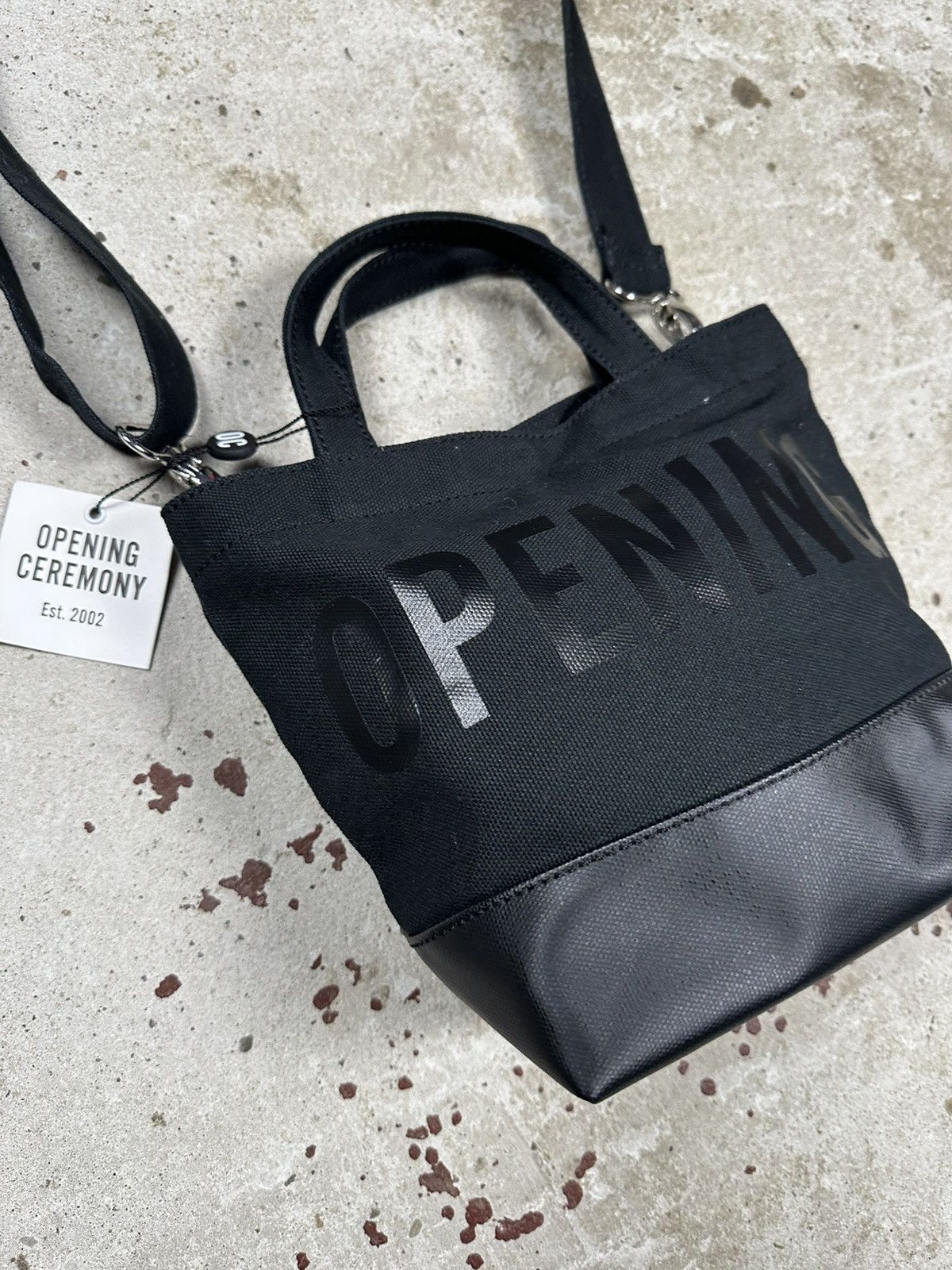 Opening Ceremony Opening Ceremony Mini Messenger Tote Bag Black Spellout Logo Size ONE SIZE - 3 Thumbnail